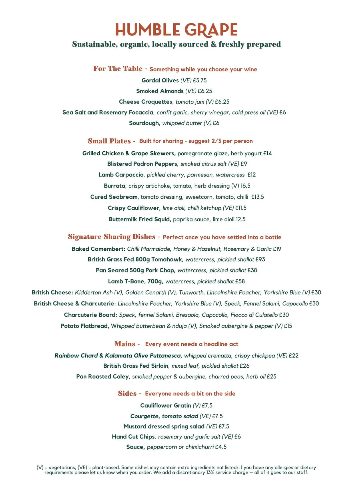 Humble Grape Canary Wharf menu, page 7