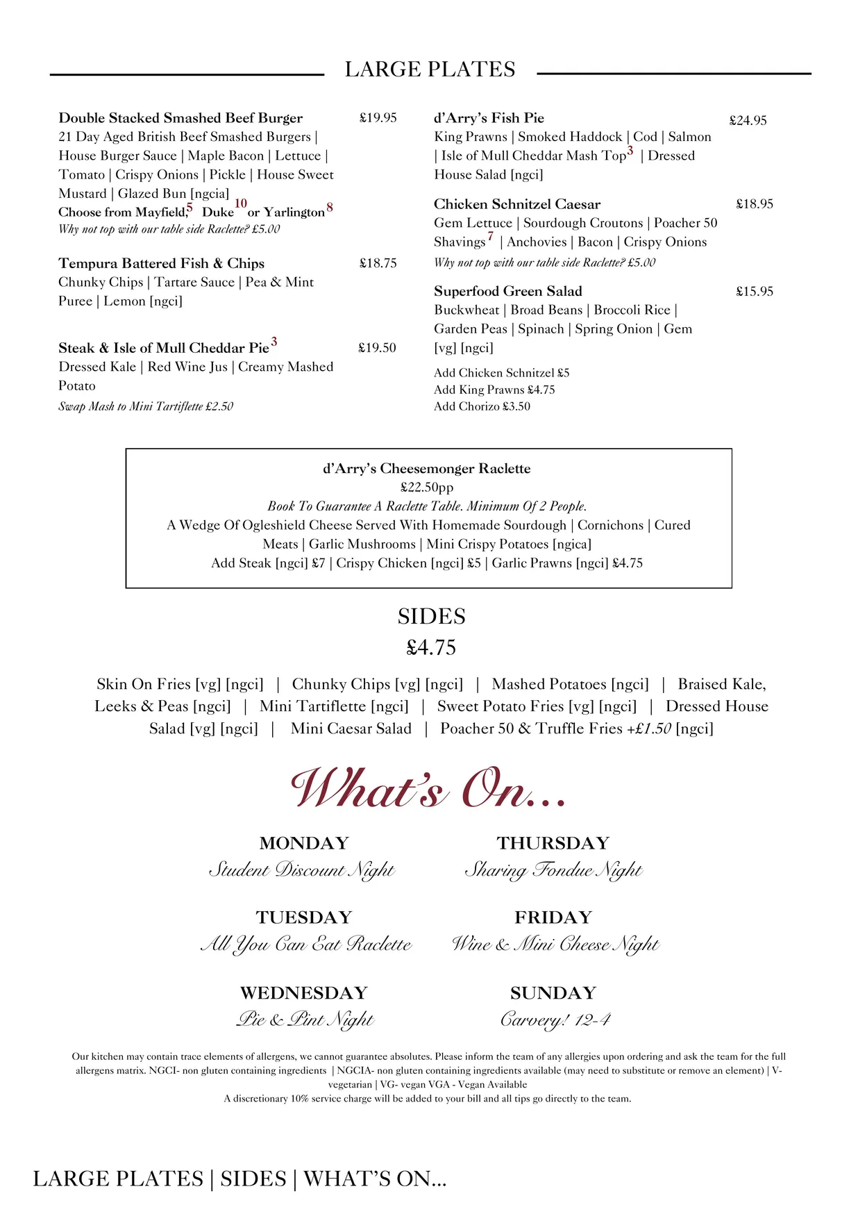 d'Arrys Restaurant & Cheesemonger menu, page 2