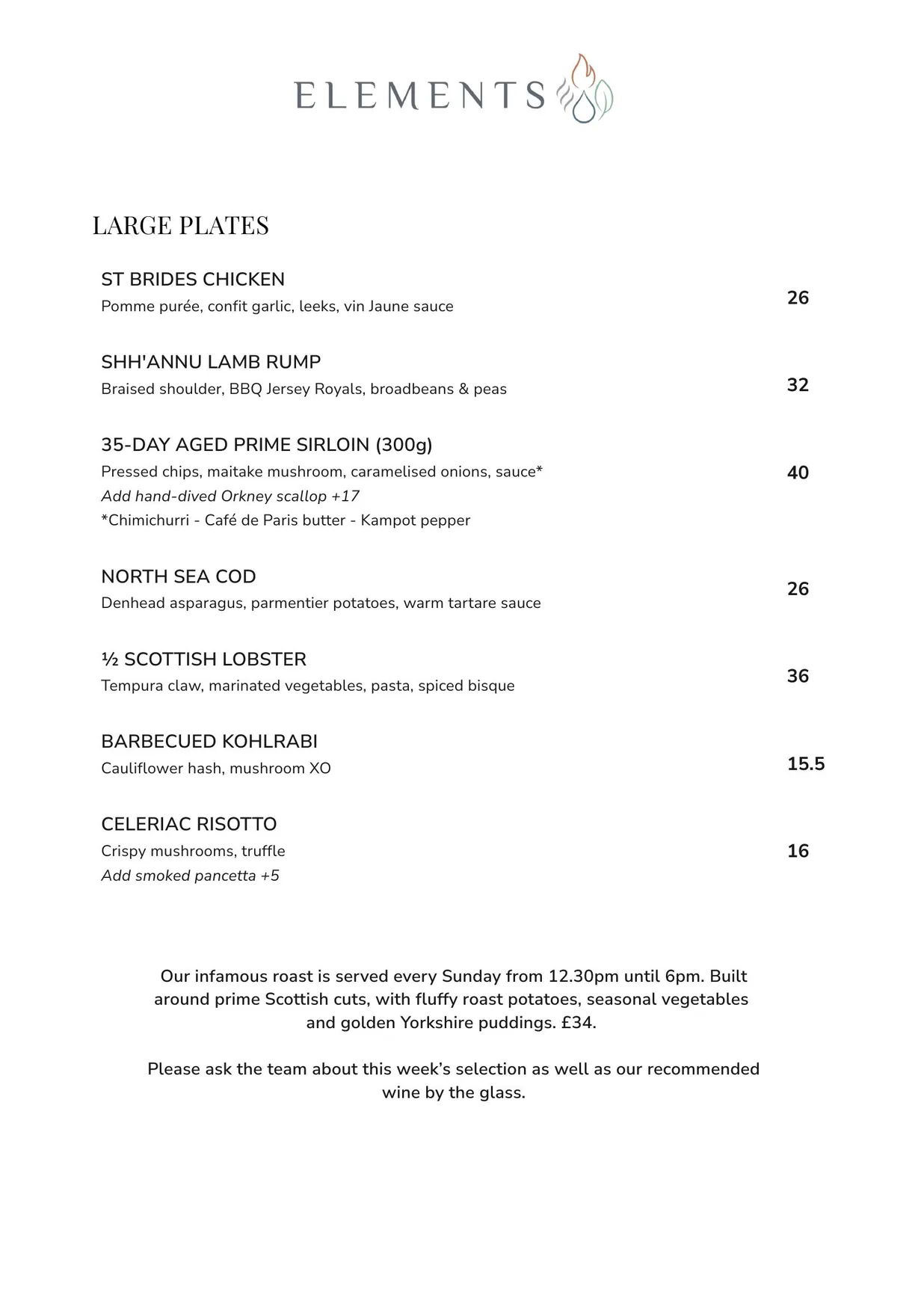 Elements menu, page 3