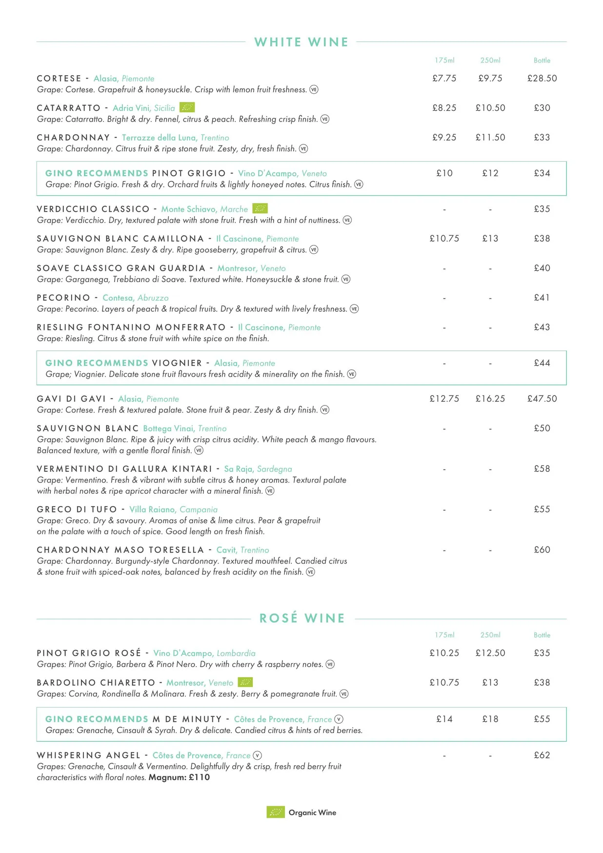 Gino D'Acampo Manchester menu, page 9