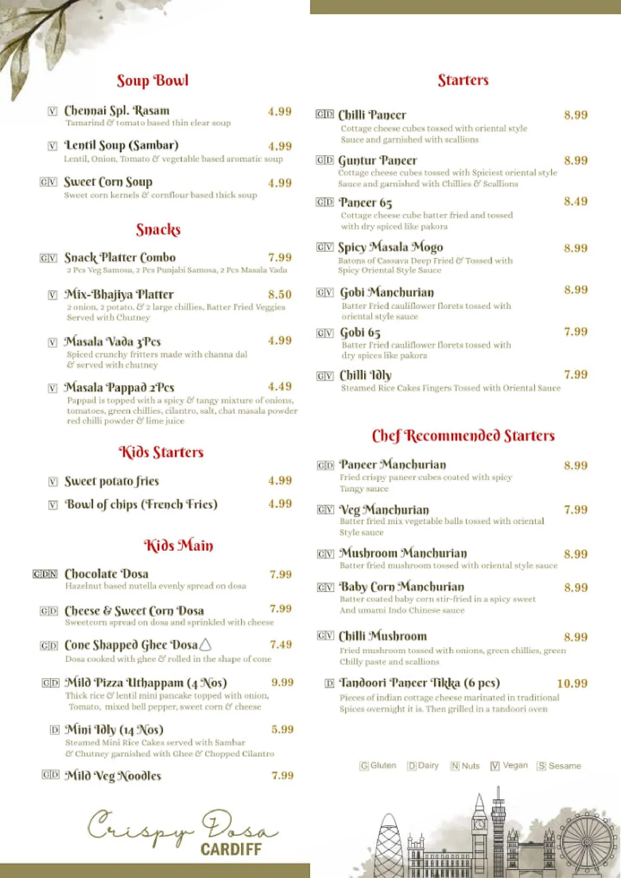 Crispy Dosa Cardiff menu, page 4