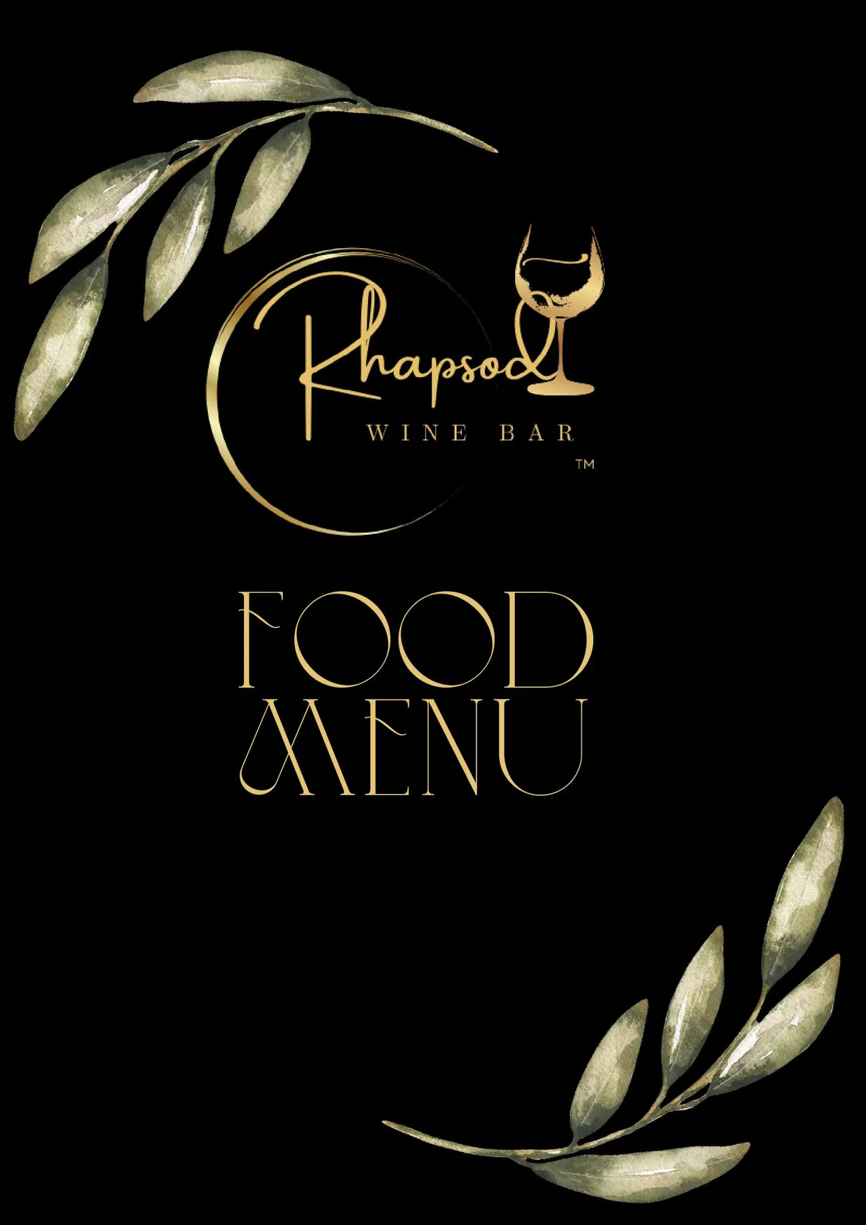 Rhapsody Wine Bar and Restaurant menu, page 1