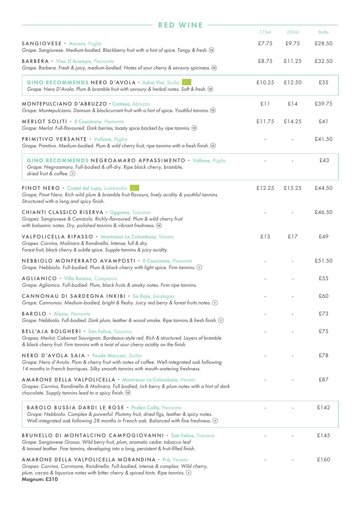 Gino D'Acampo Manchester menu, page 10