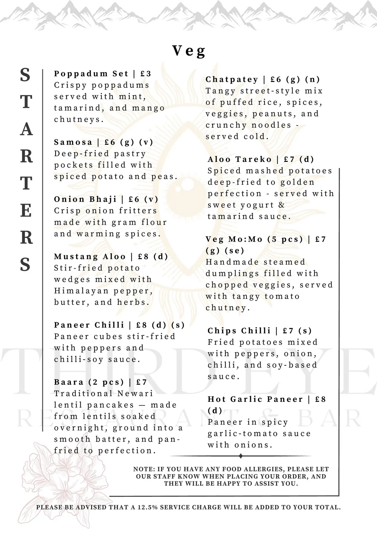 Third Eye Restaurant & Bar menu, page 5