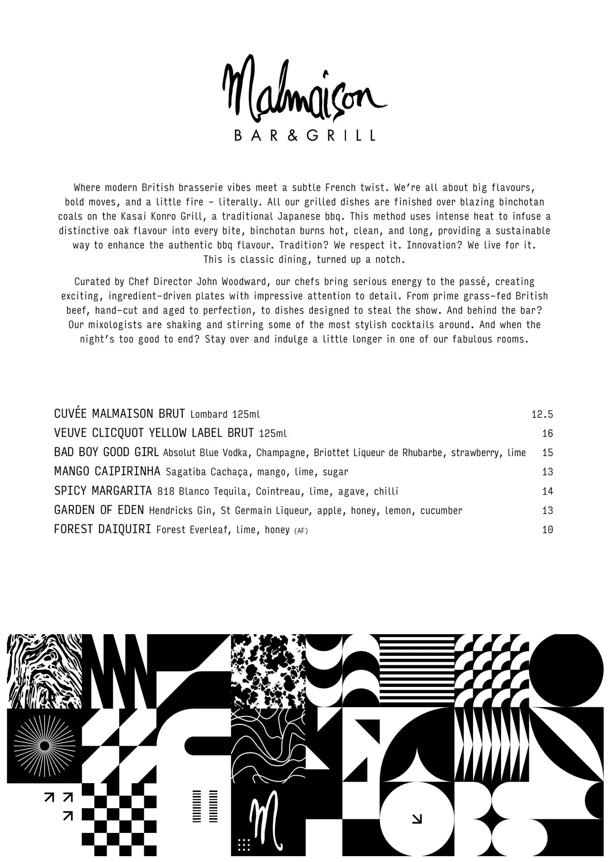 Bar & Grill Manchester Deansgate menu, page 1