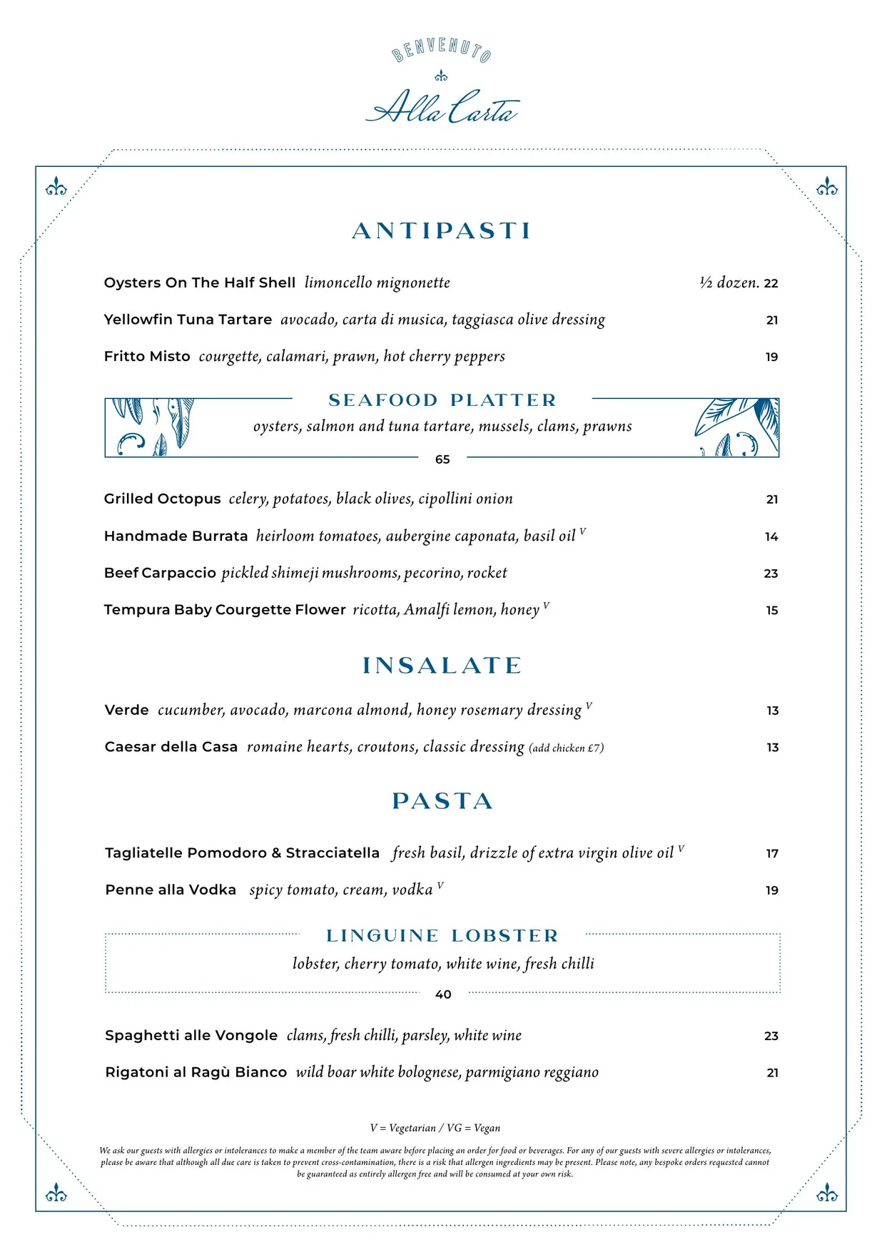 LAVO menu, page 3