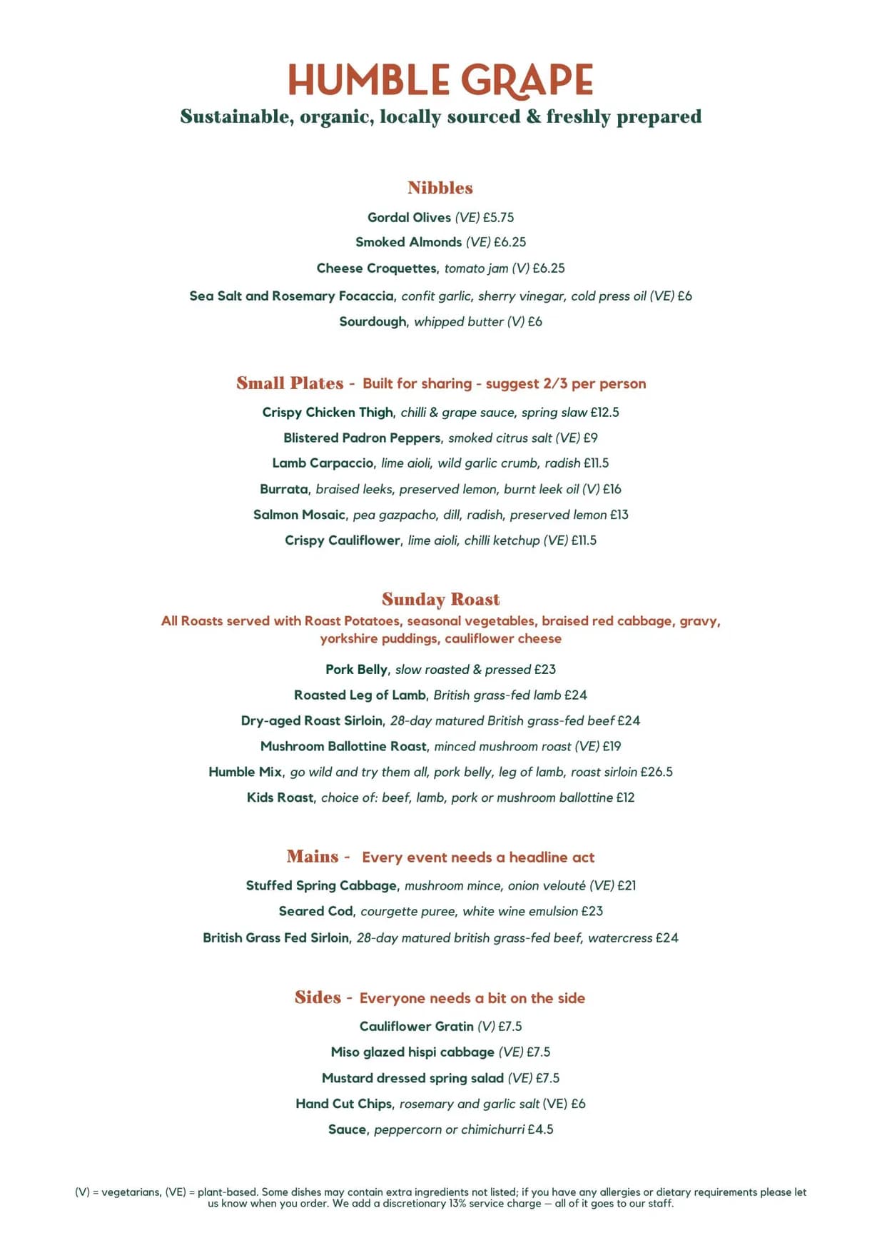 Humble Grape Canary Wharf menu, page 9
