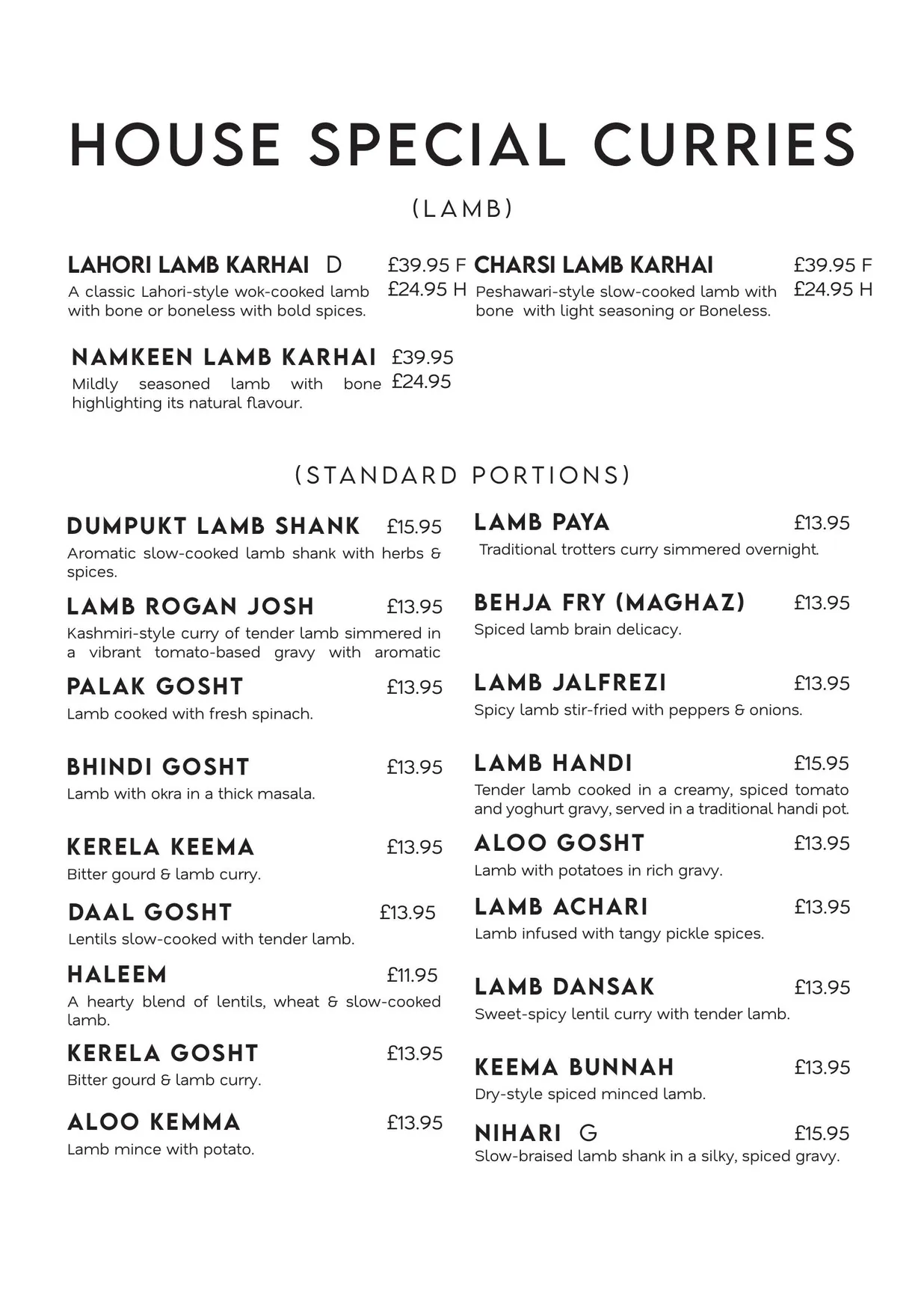 Haveli The Yard menu, page 8