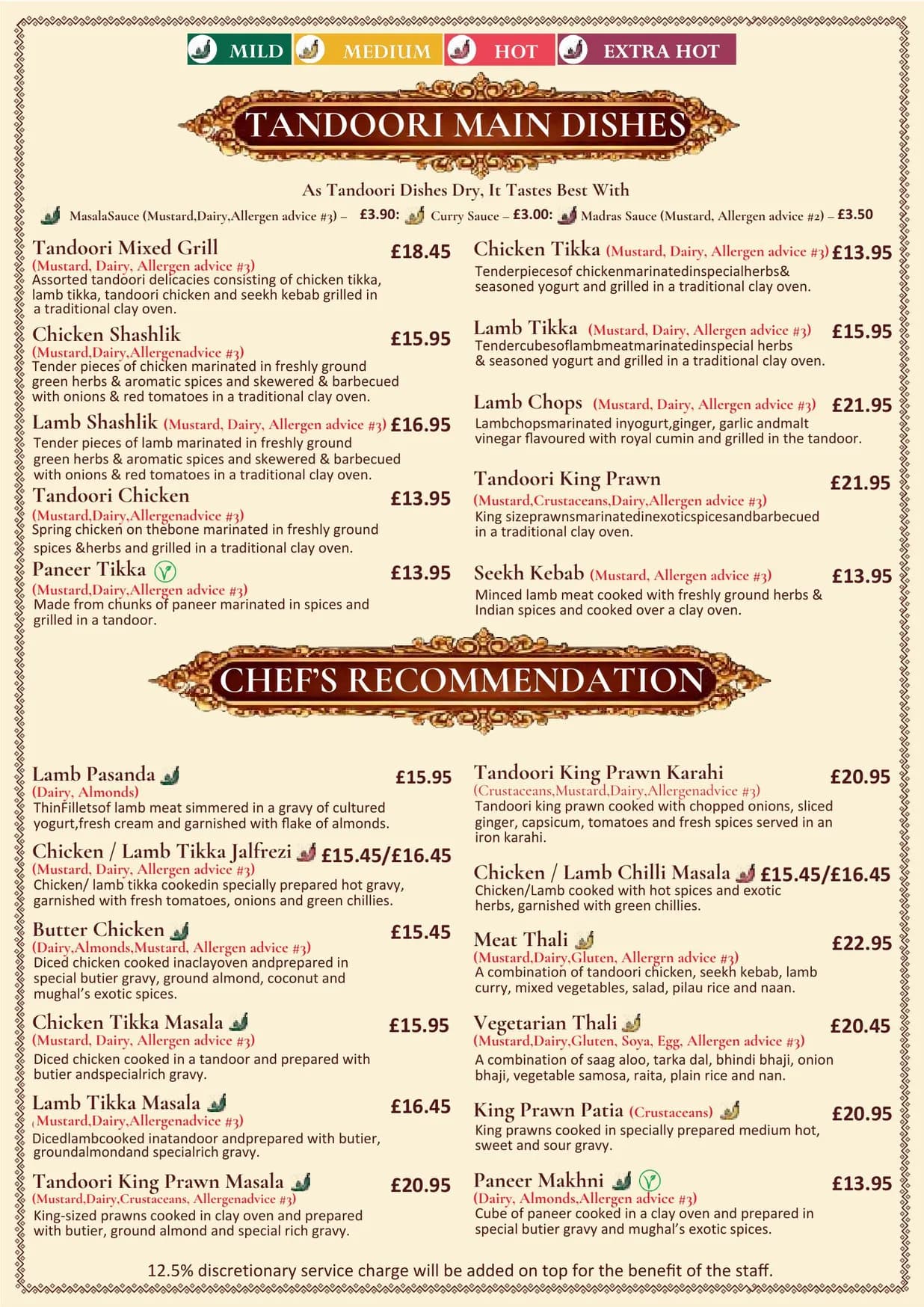 The Mughals menu, page 4