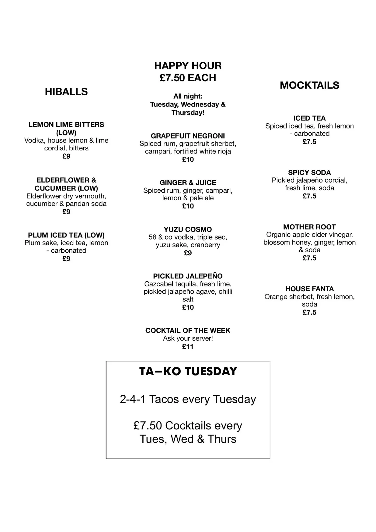 TA-KO menu, page 4
