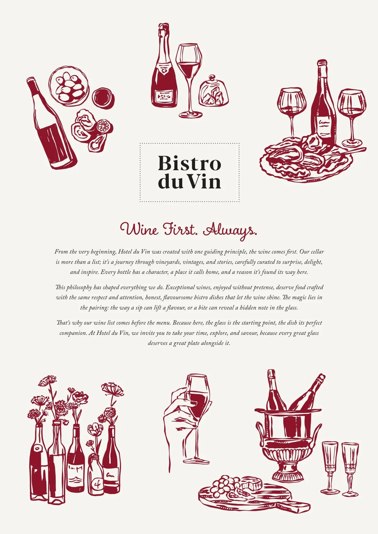 Bistro du Vin menu, page 1