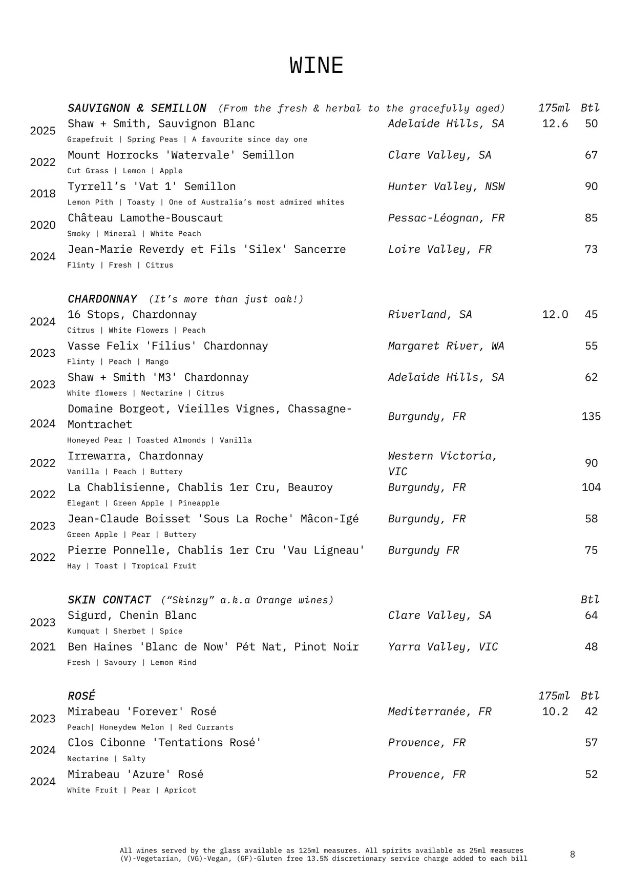 Paradise Green menu, page 9