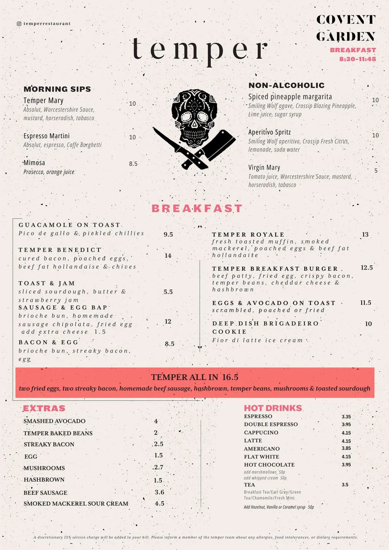 temper menu, page 1