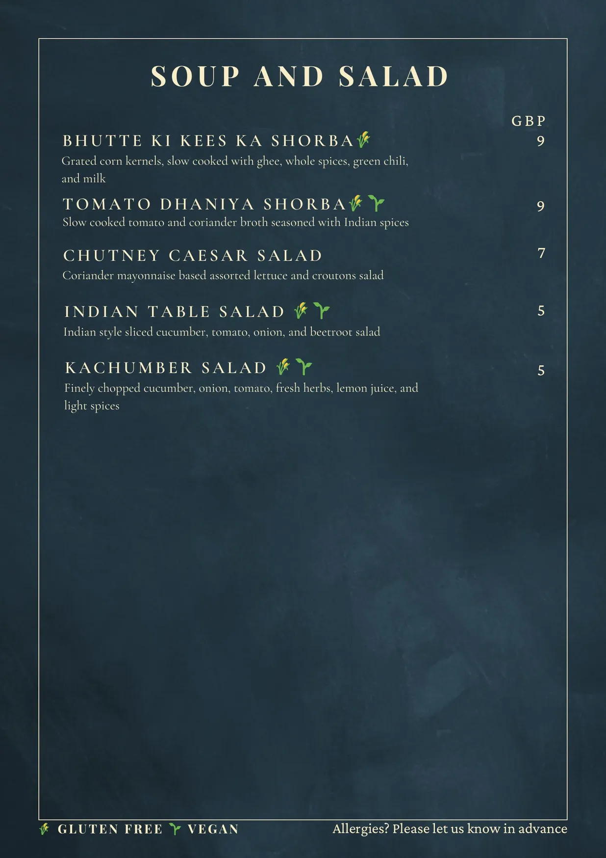 Mezwaani menu, page 2