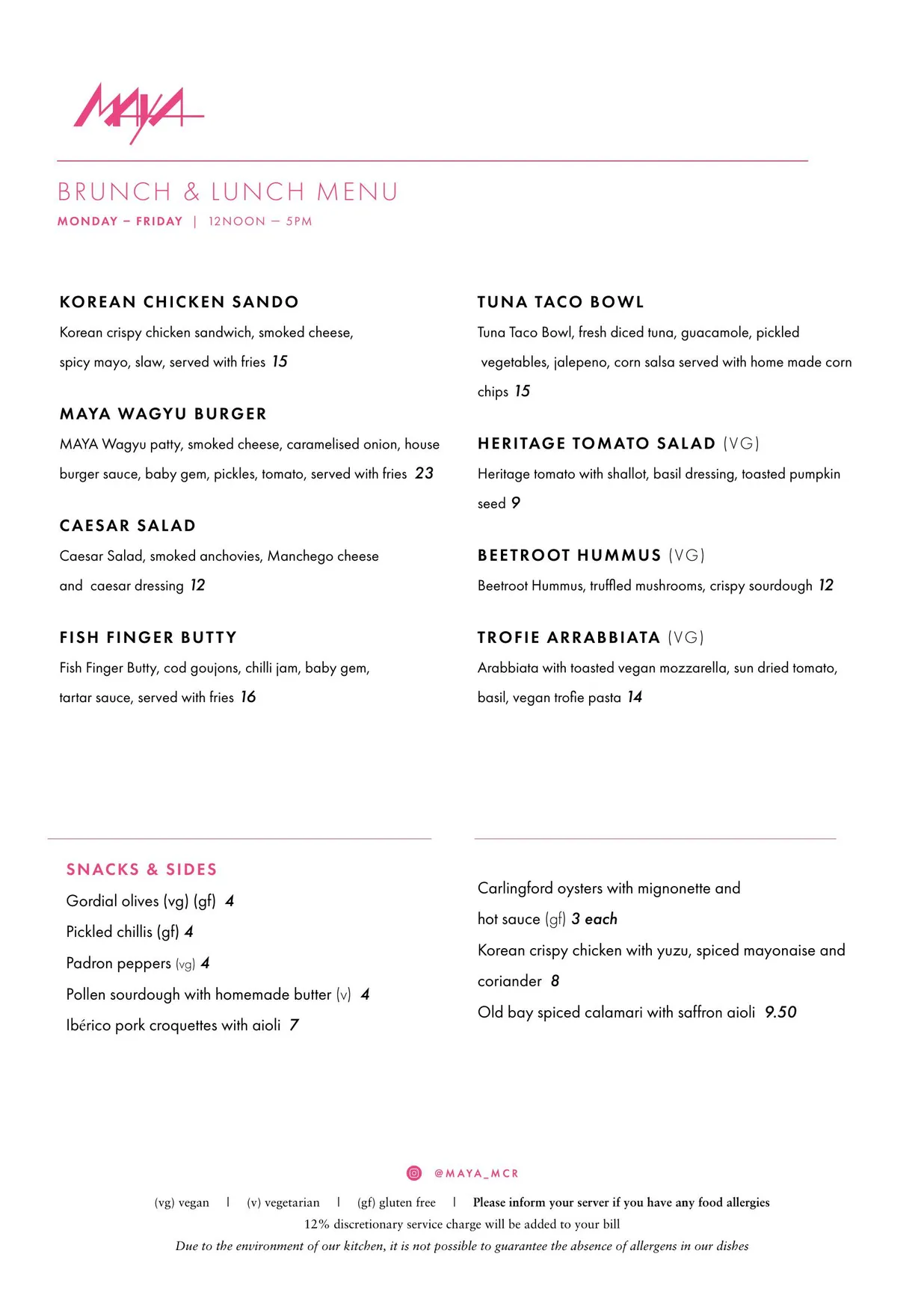 Maya menu, page 2