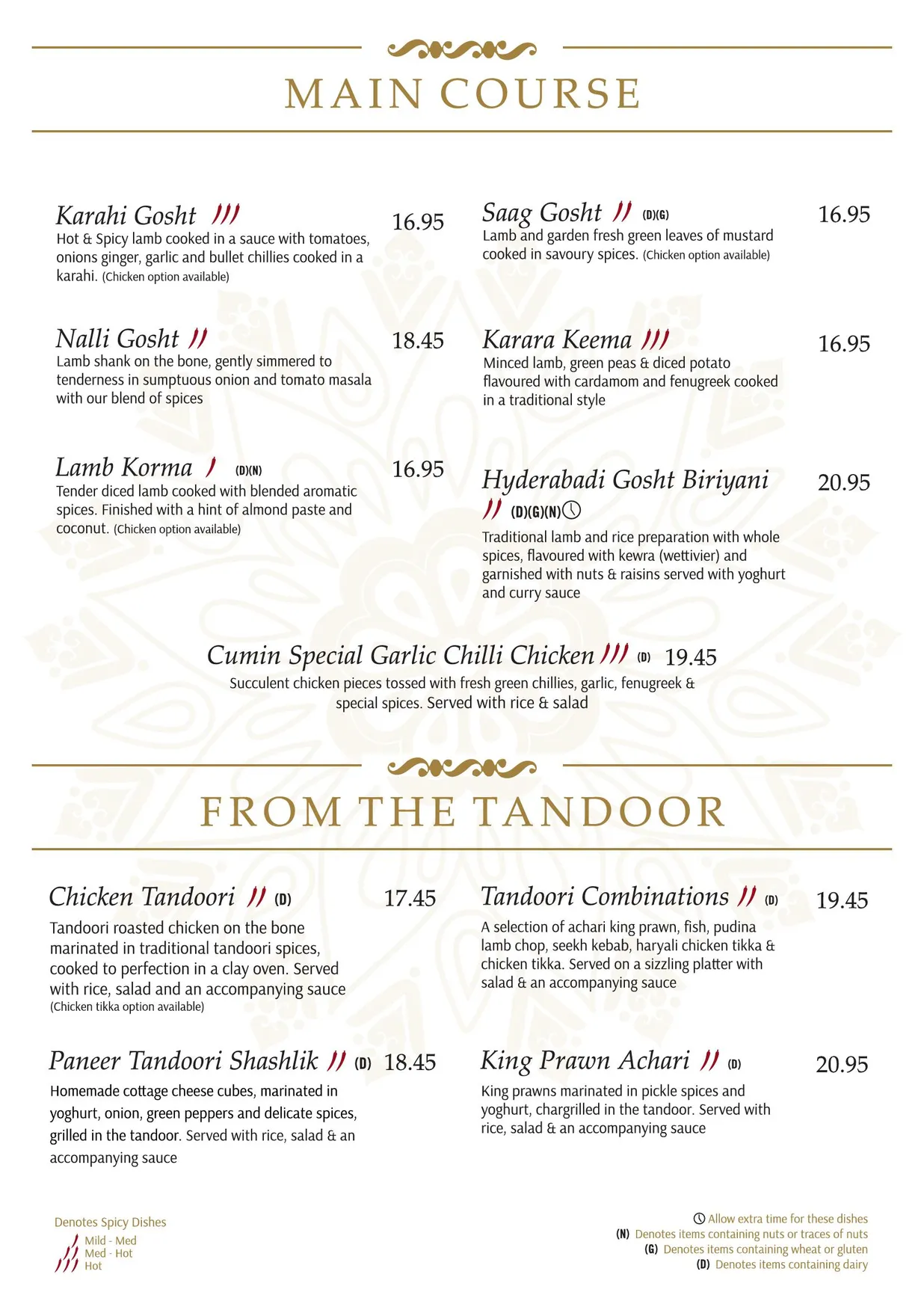 The Cumin Restaurant menu, page 7