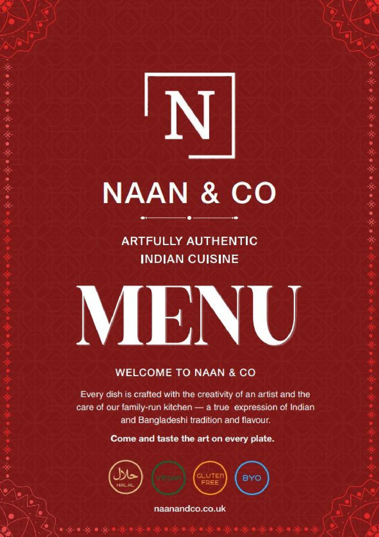 Naan & Co menu, page 1