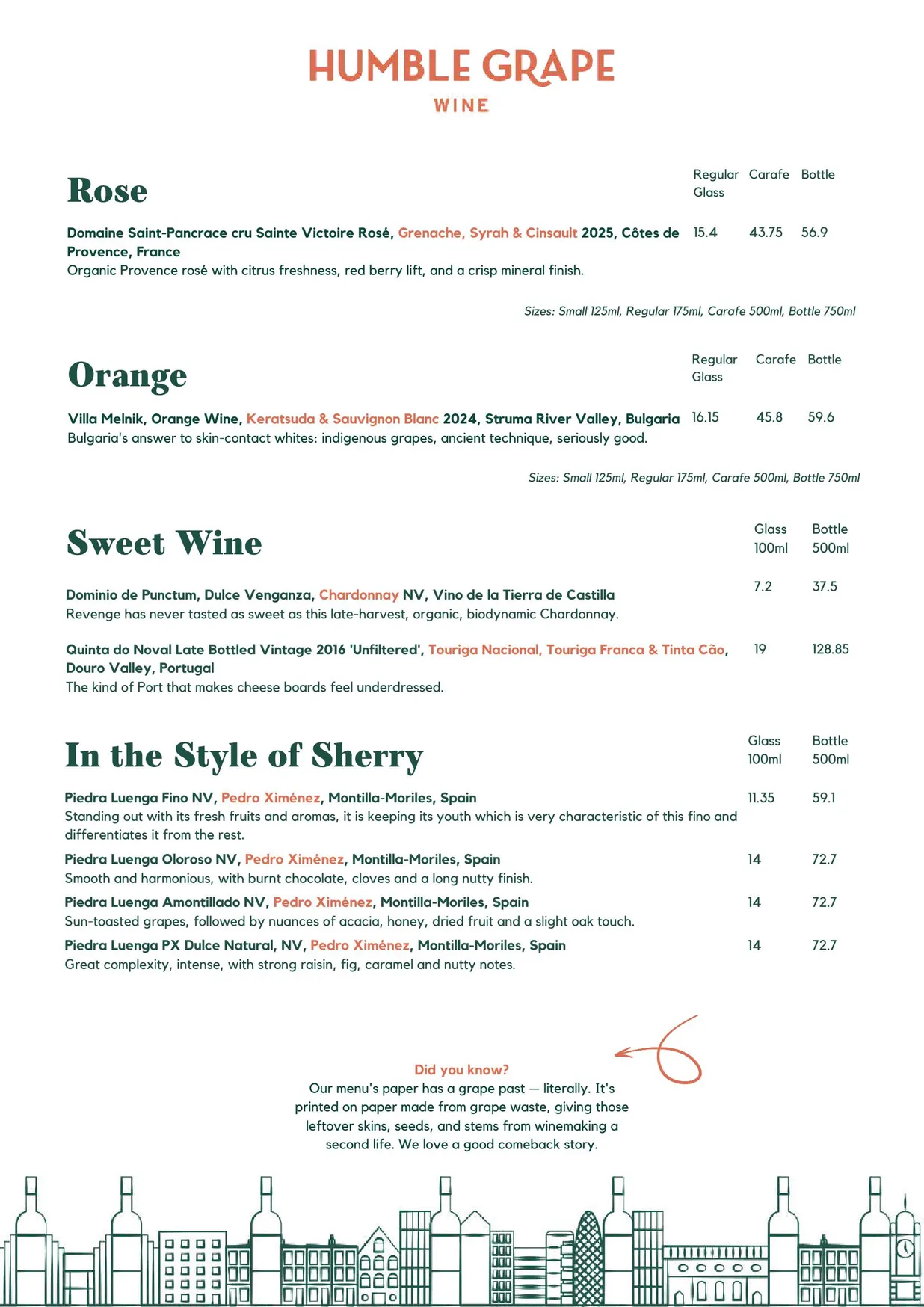 Humble Grape Canary Wharf menu, page 6