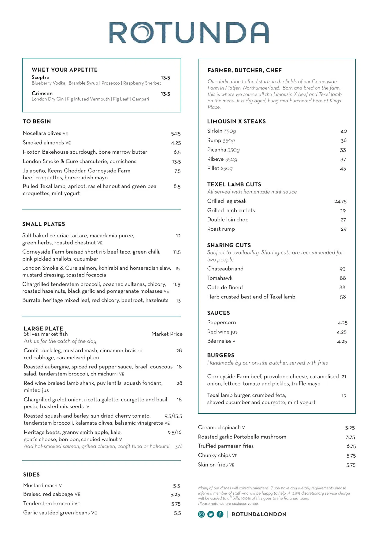 Rotunda menu, page 1