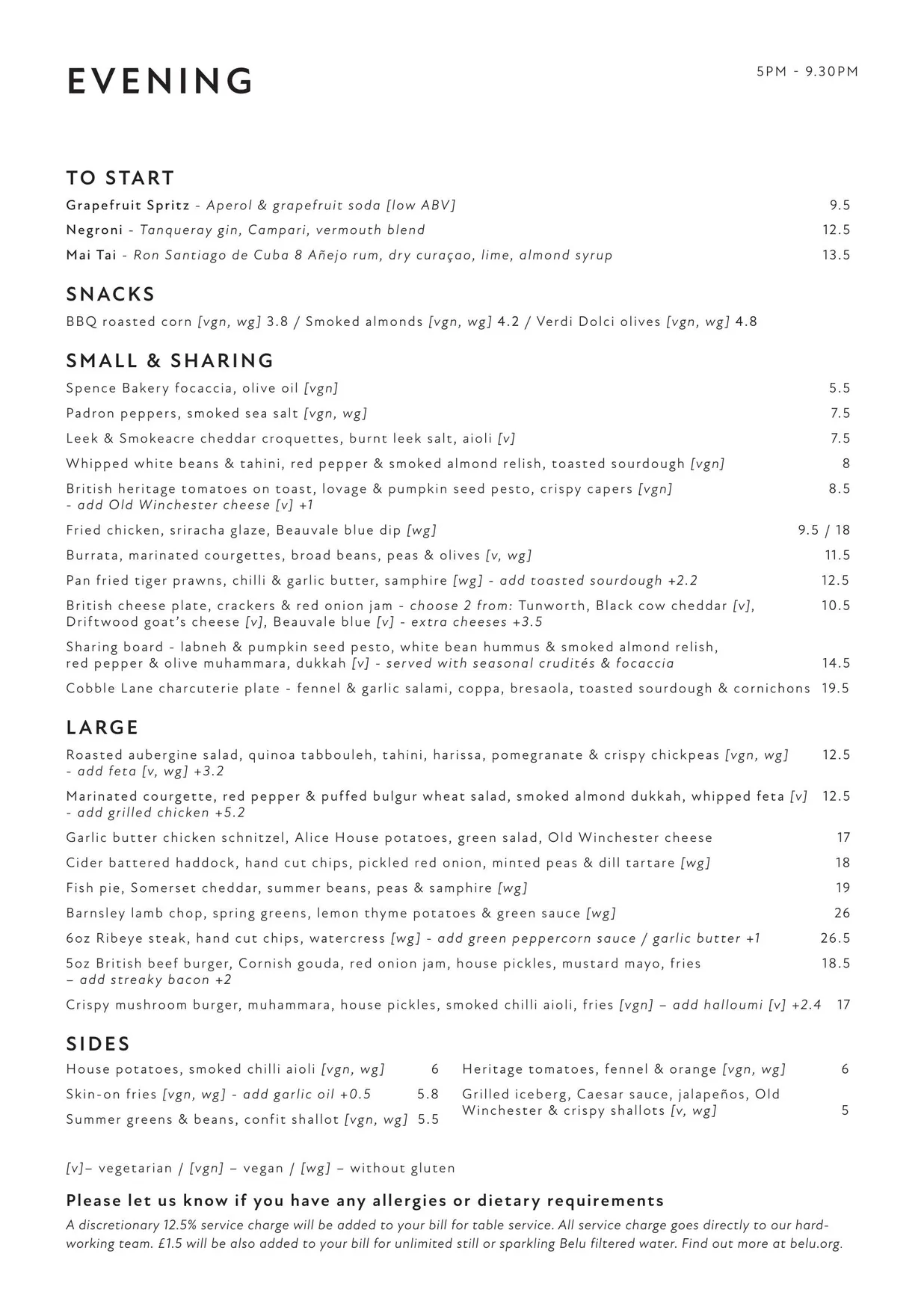 Alice House menu, page 2
