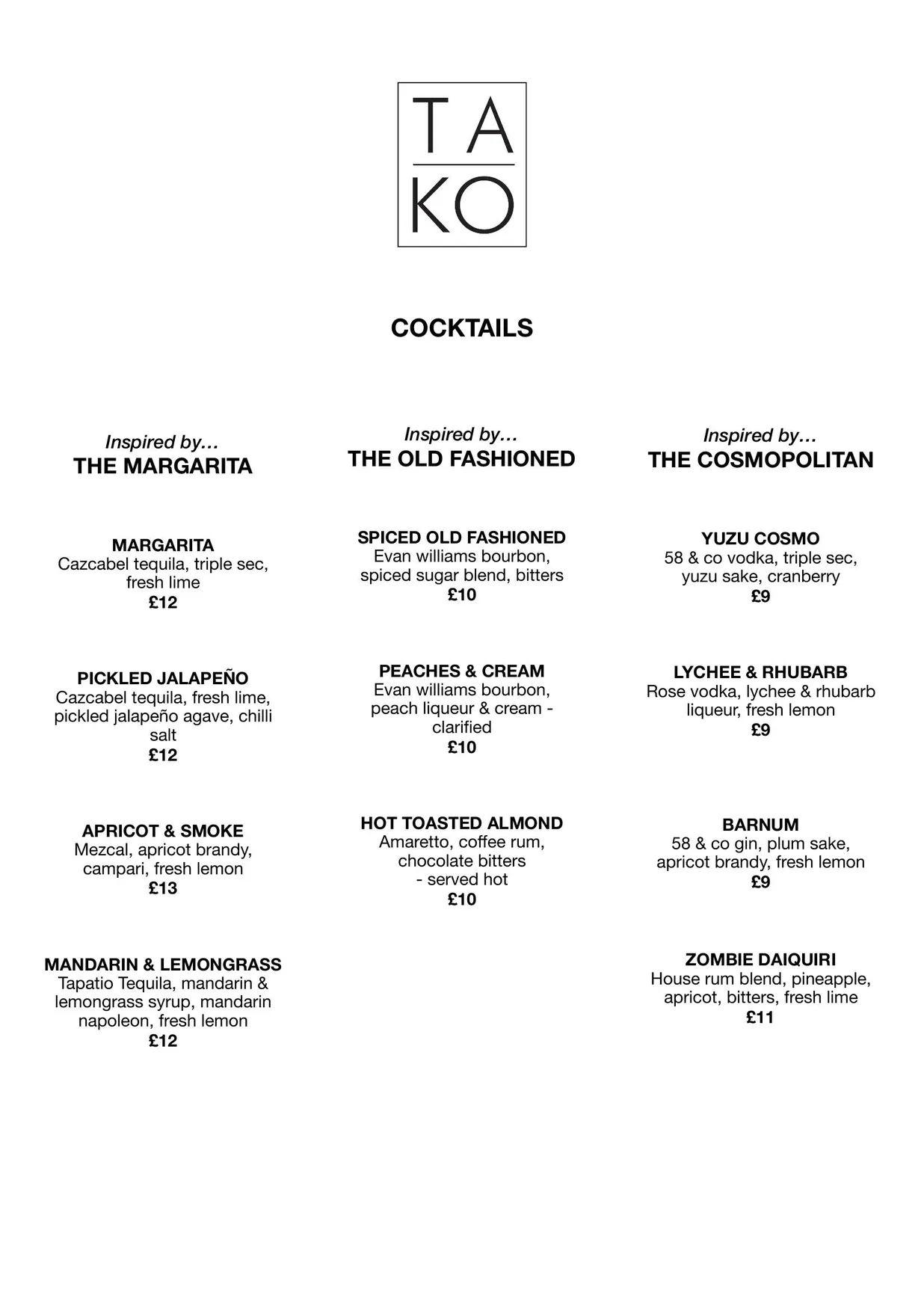 TA-KO menu, page 3