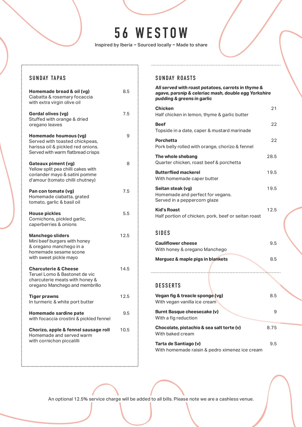 56 Westow menu, page 5