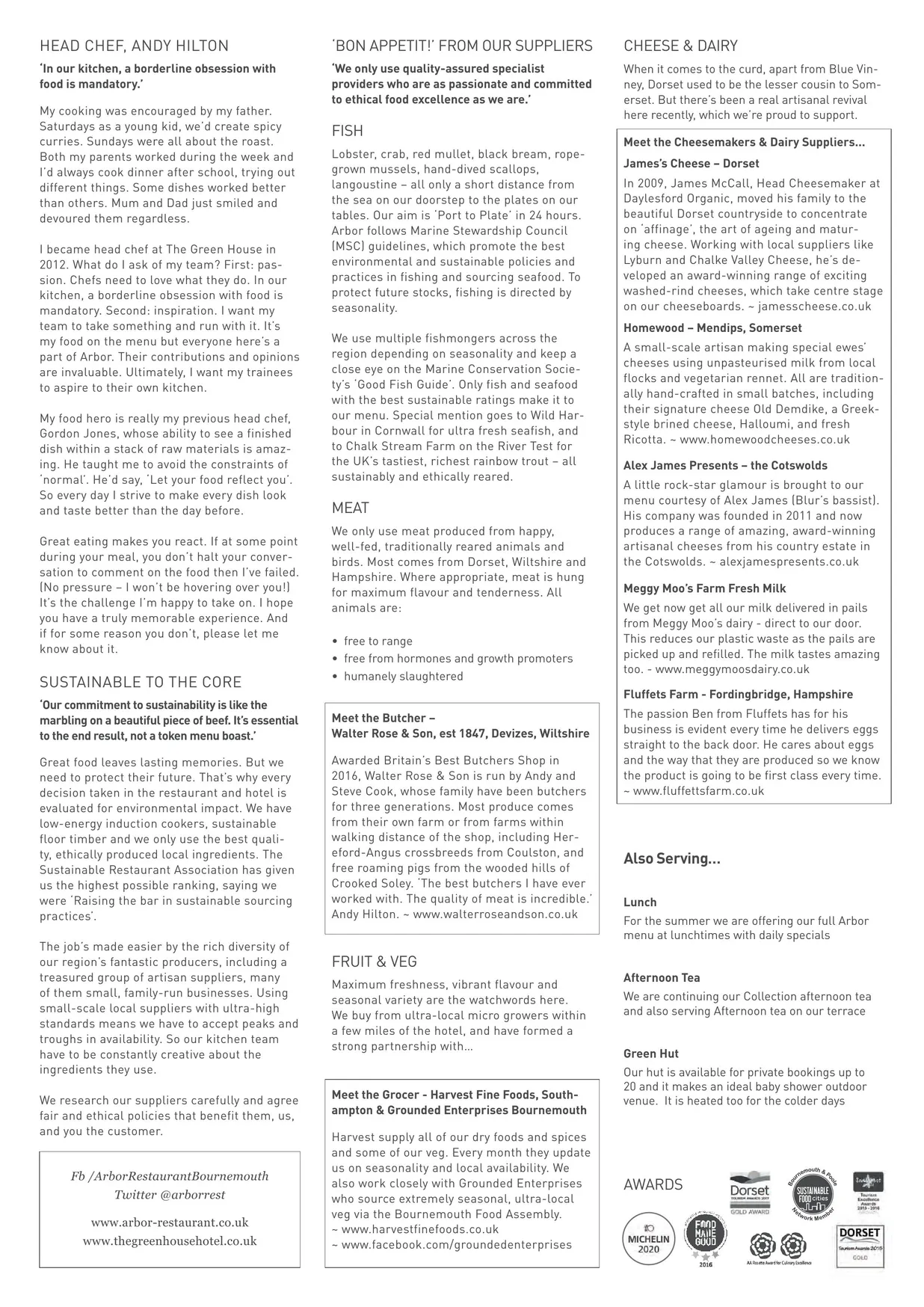 Arbor menu, page 2