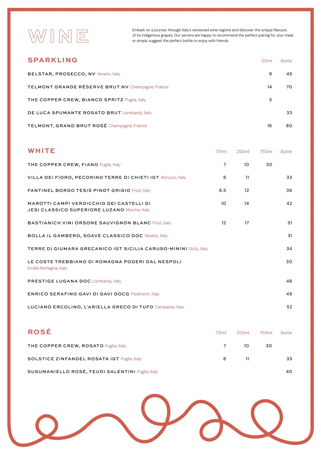 Eve menu, page 19