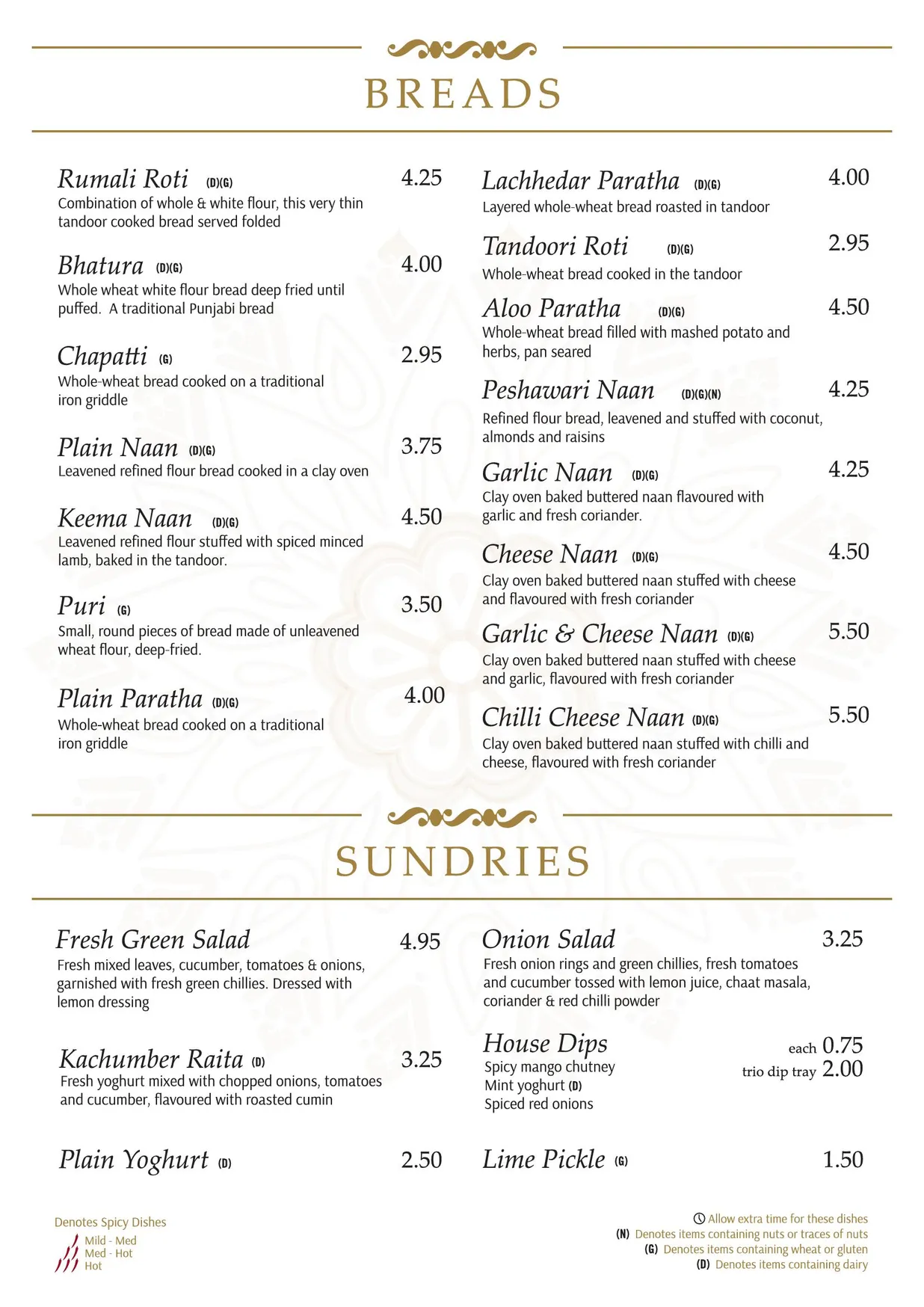 The Cumin Restaurant menu, page 10