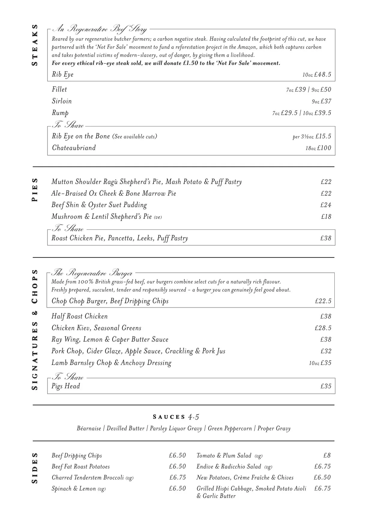 Paternoster Chop House & Tavern menu, page 3