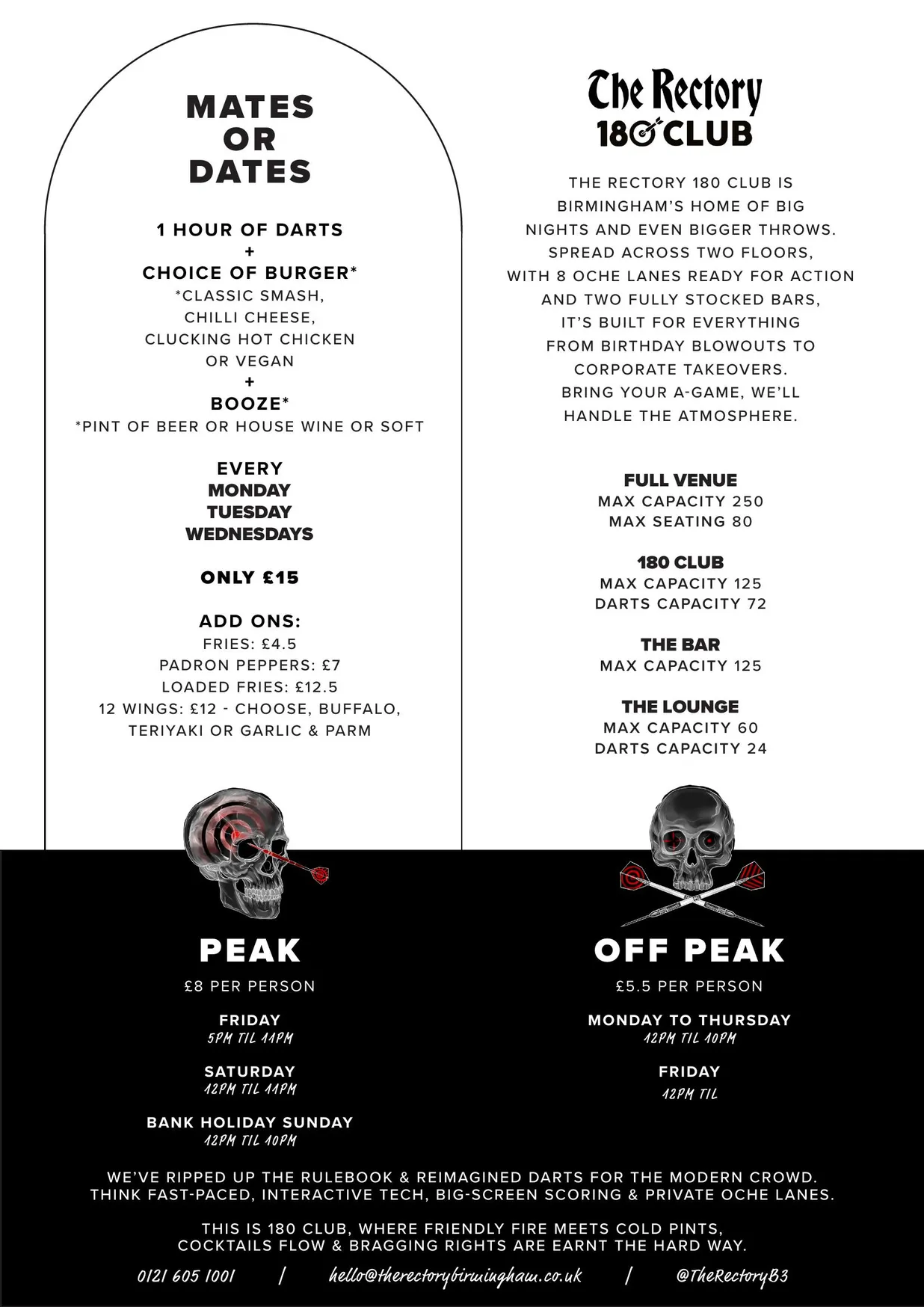 The Rectory menu, page 2