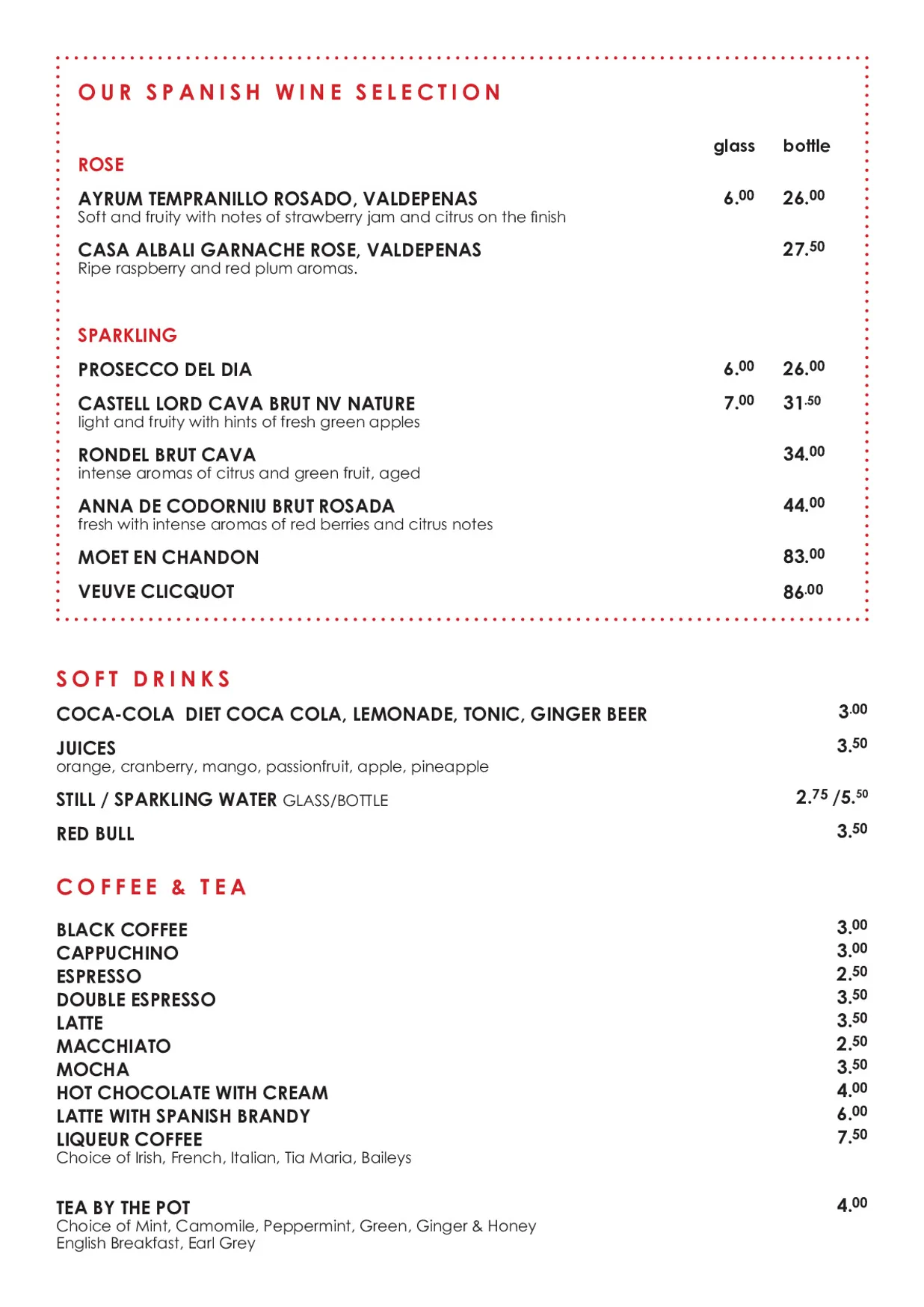 Bar Gansa menu, page 9