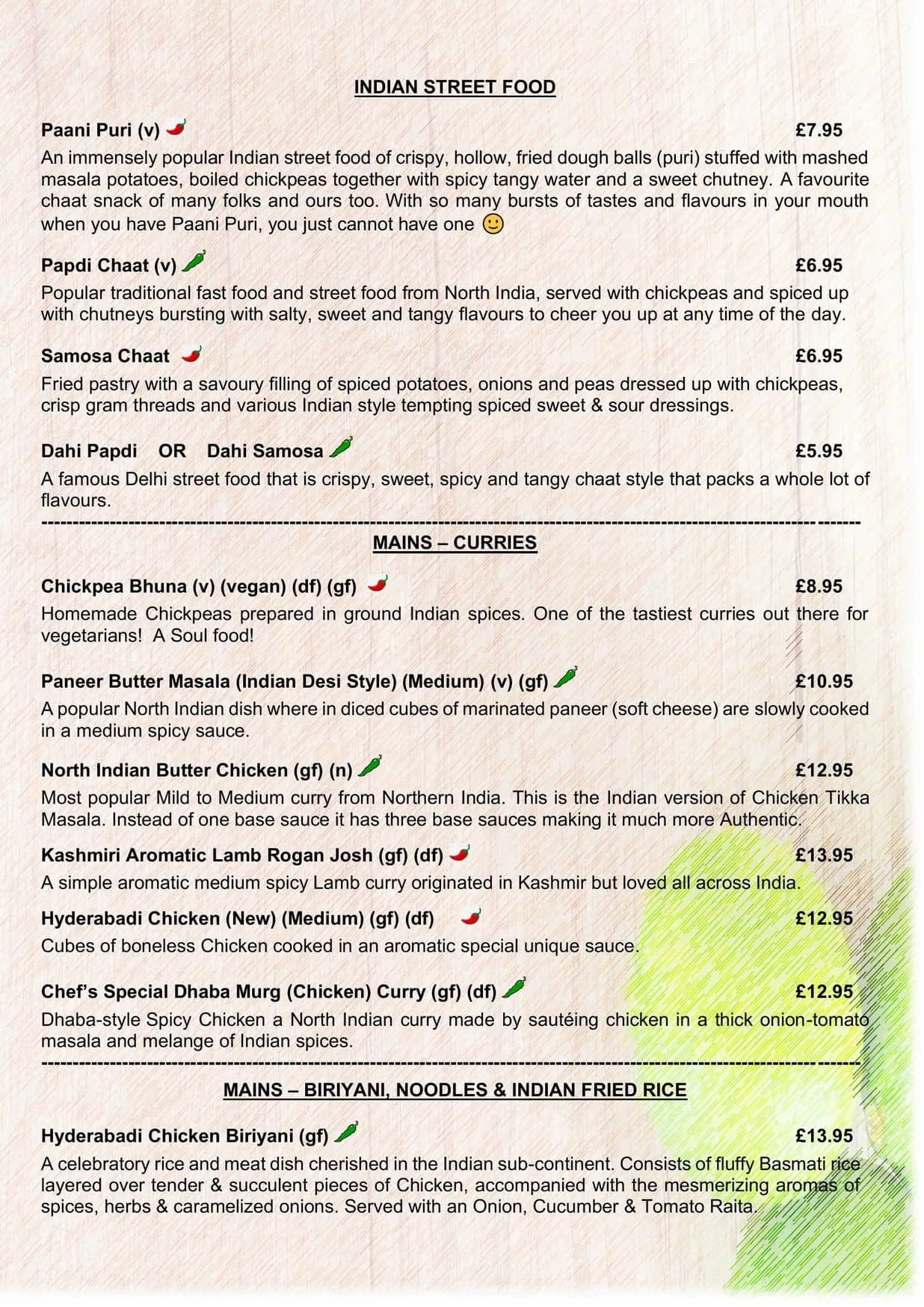 Maaya menu, page 3