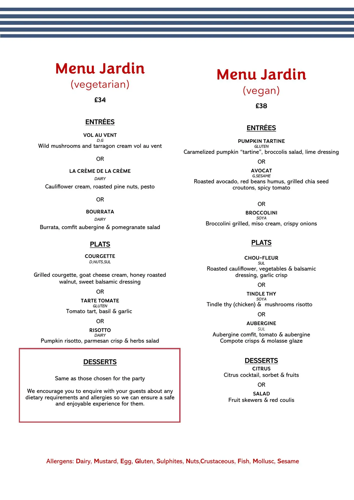 Gazette menu, page 6