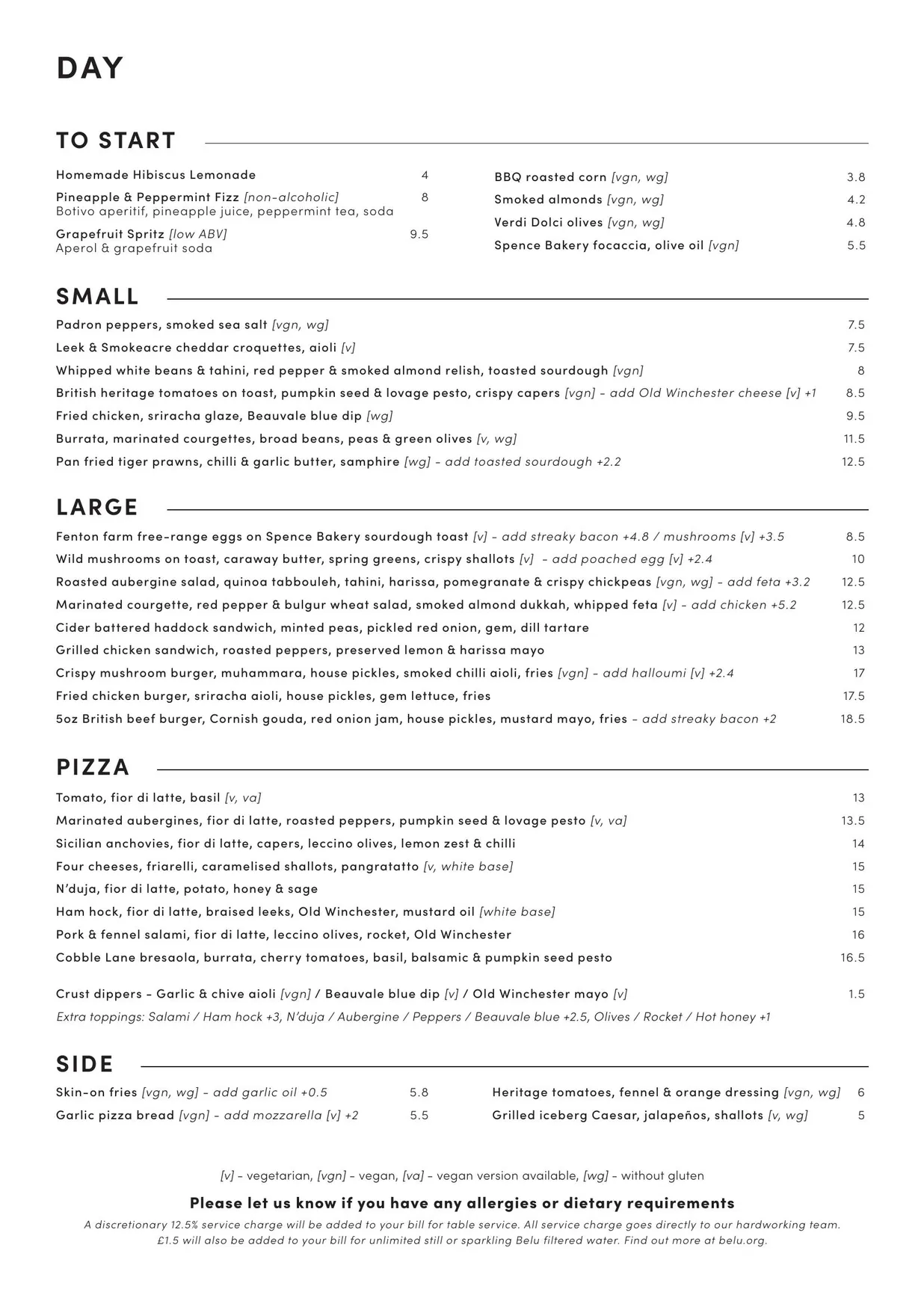 Never For Ever menu, page 1
