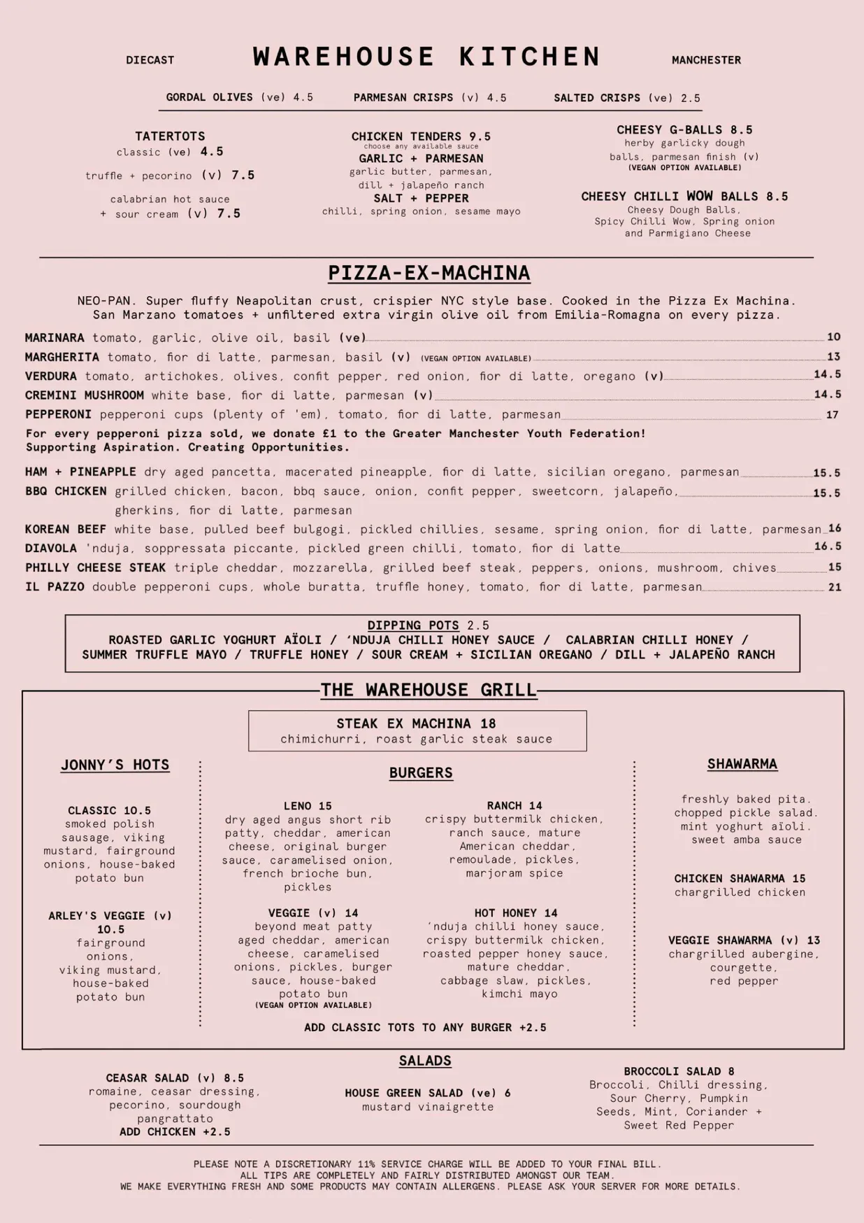 Leno at Diecast menu, page 1