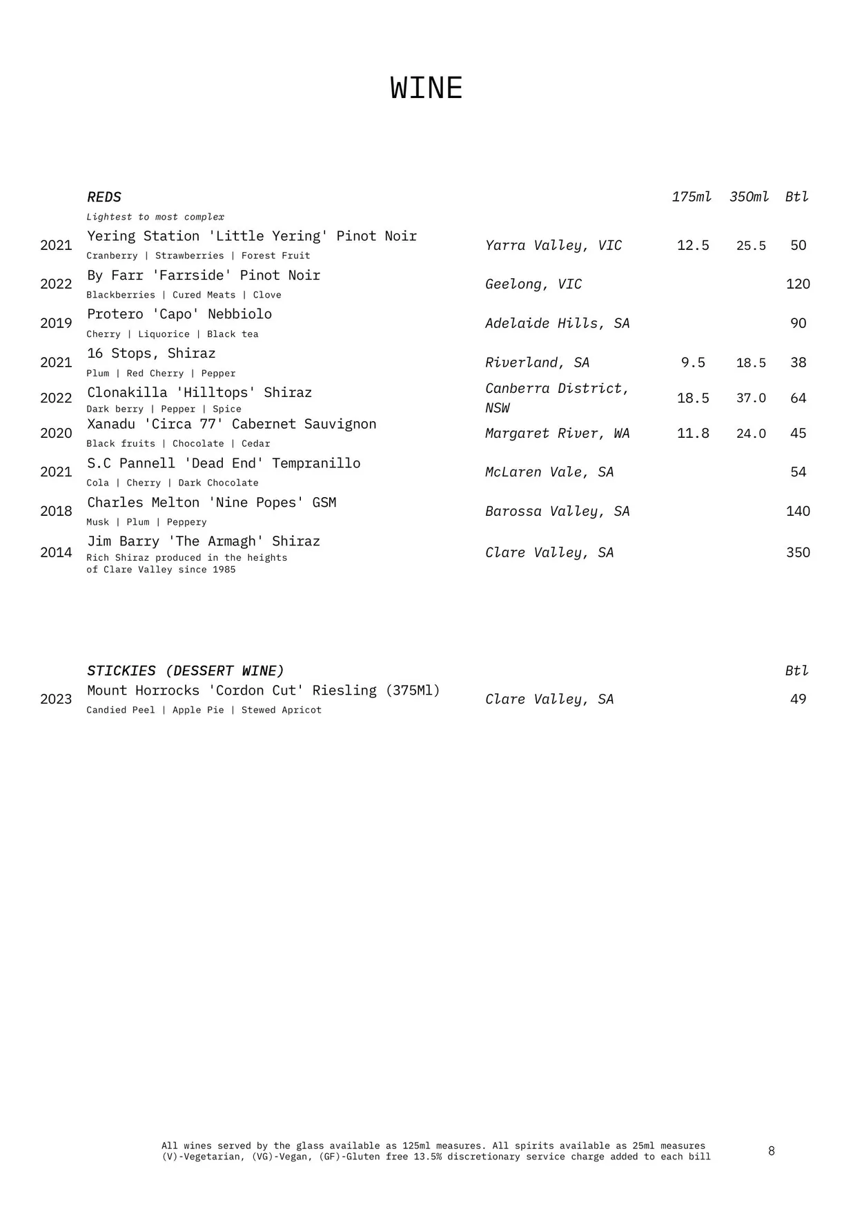 Peggy Jean at Riverside Green menu, page 10