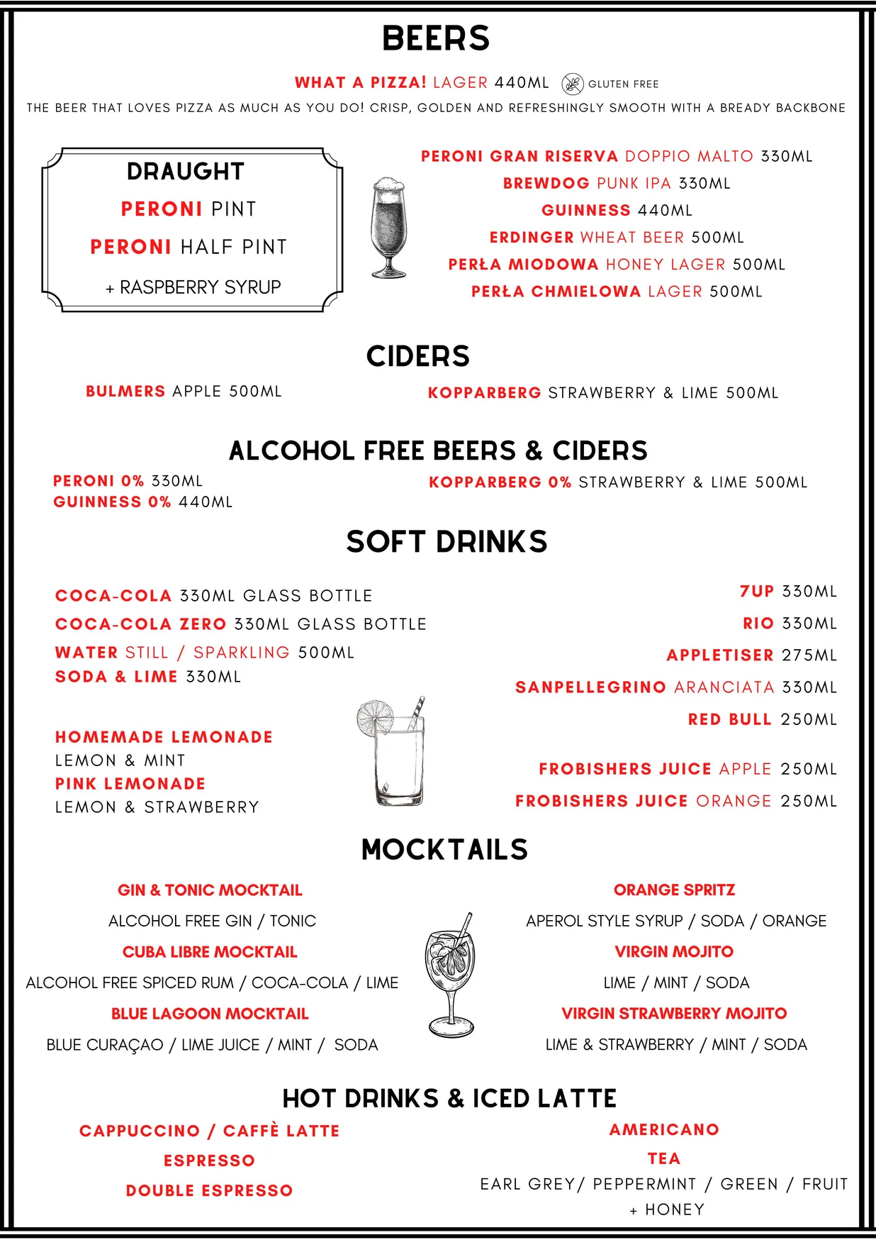 What A Pizza! menu, page 5