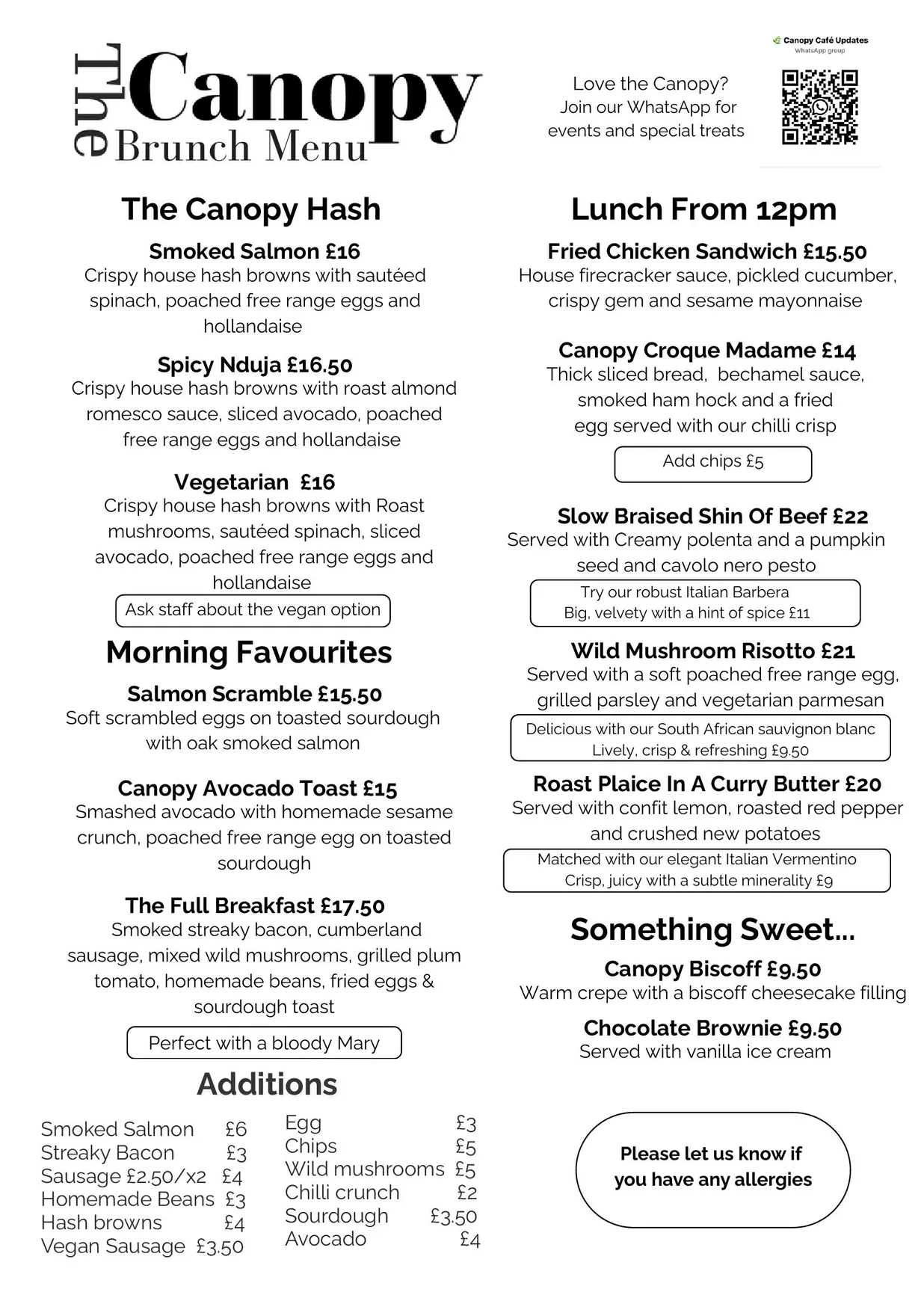 The Canopy menu, page 1