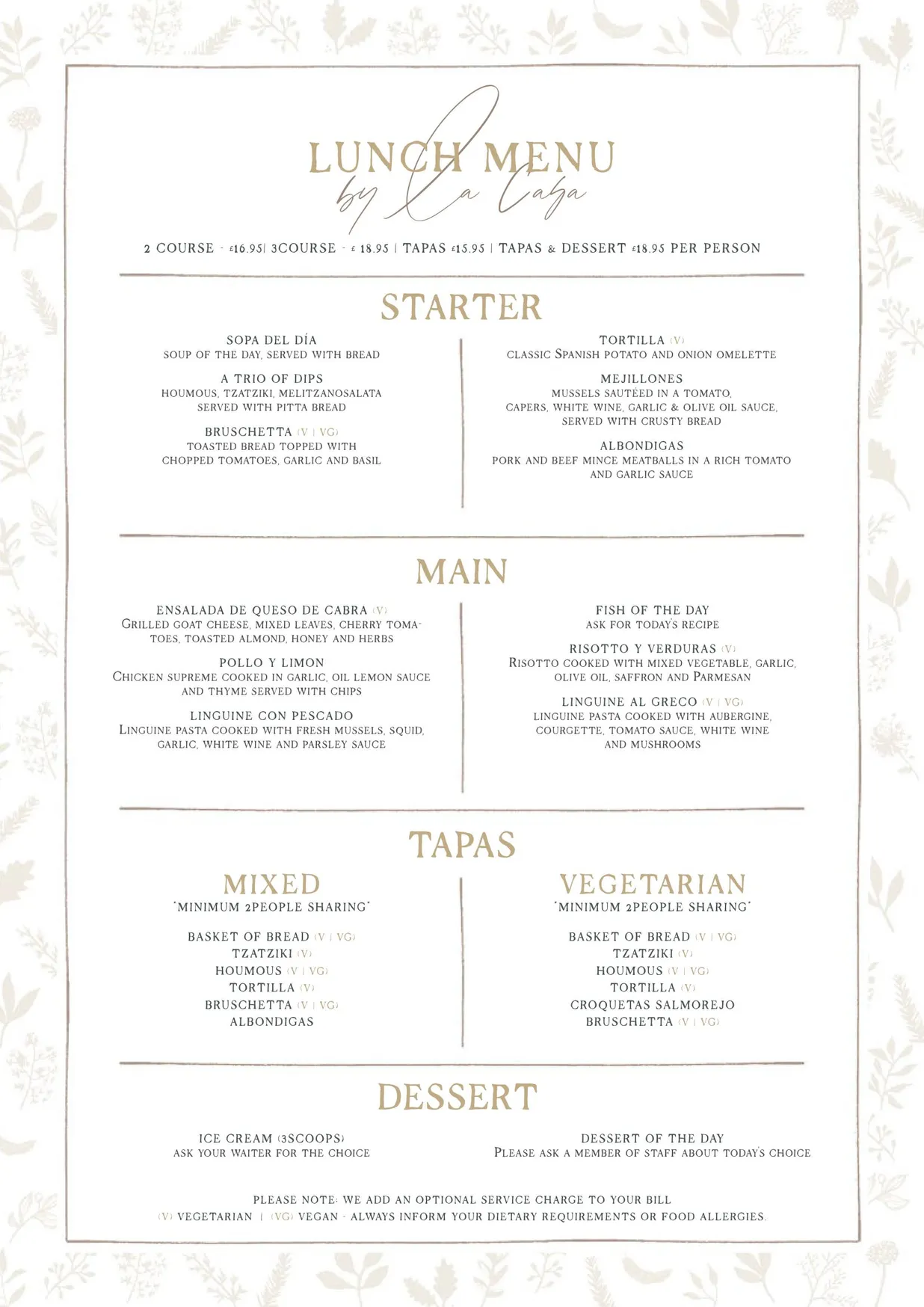 La Casa menu, page 4