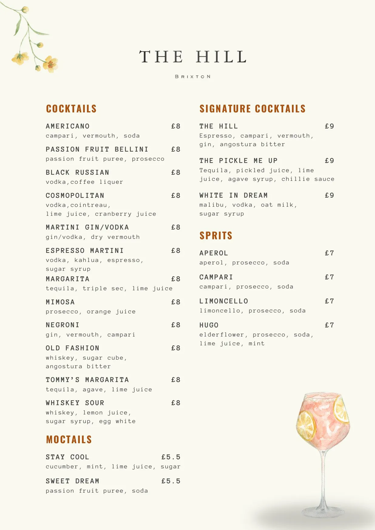 Cafe On The Hill menu, page 3