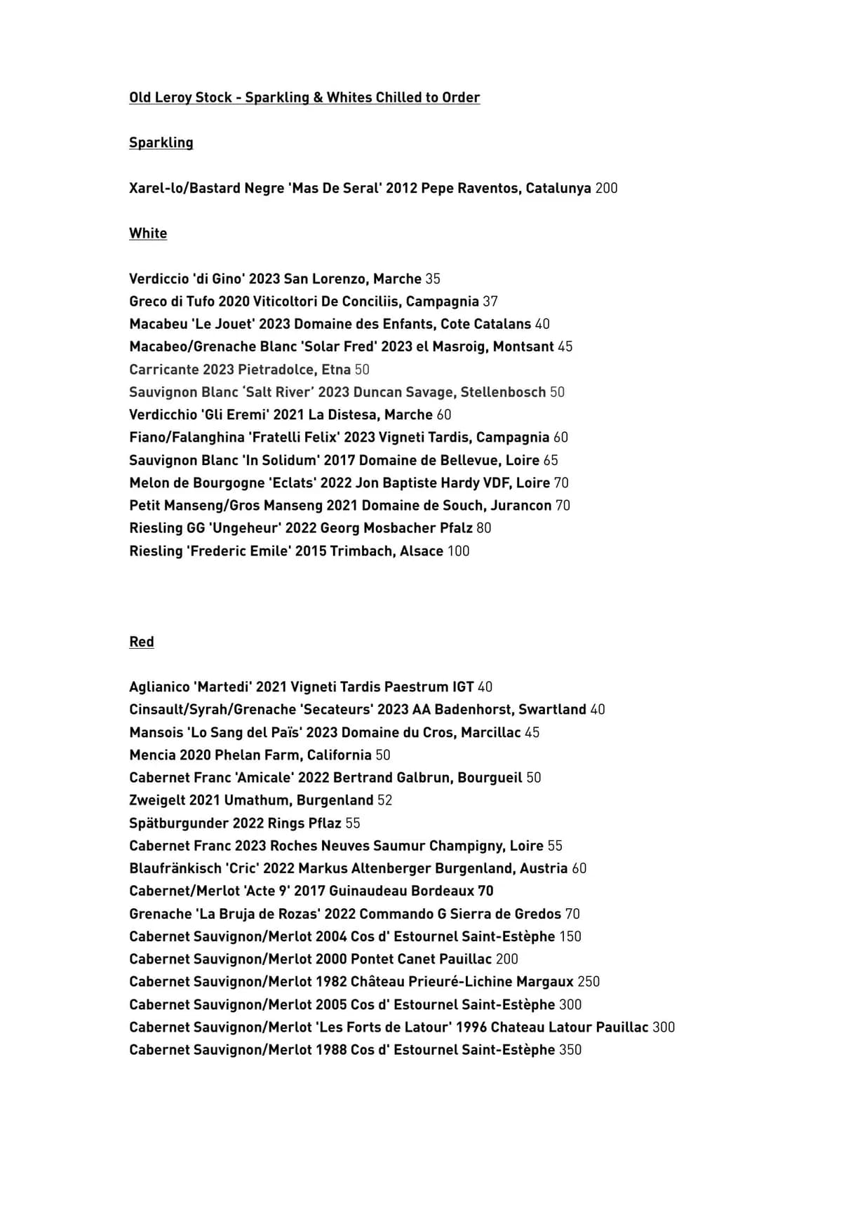 Duchy menu, page 13