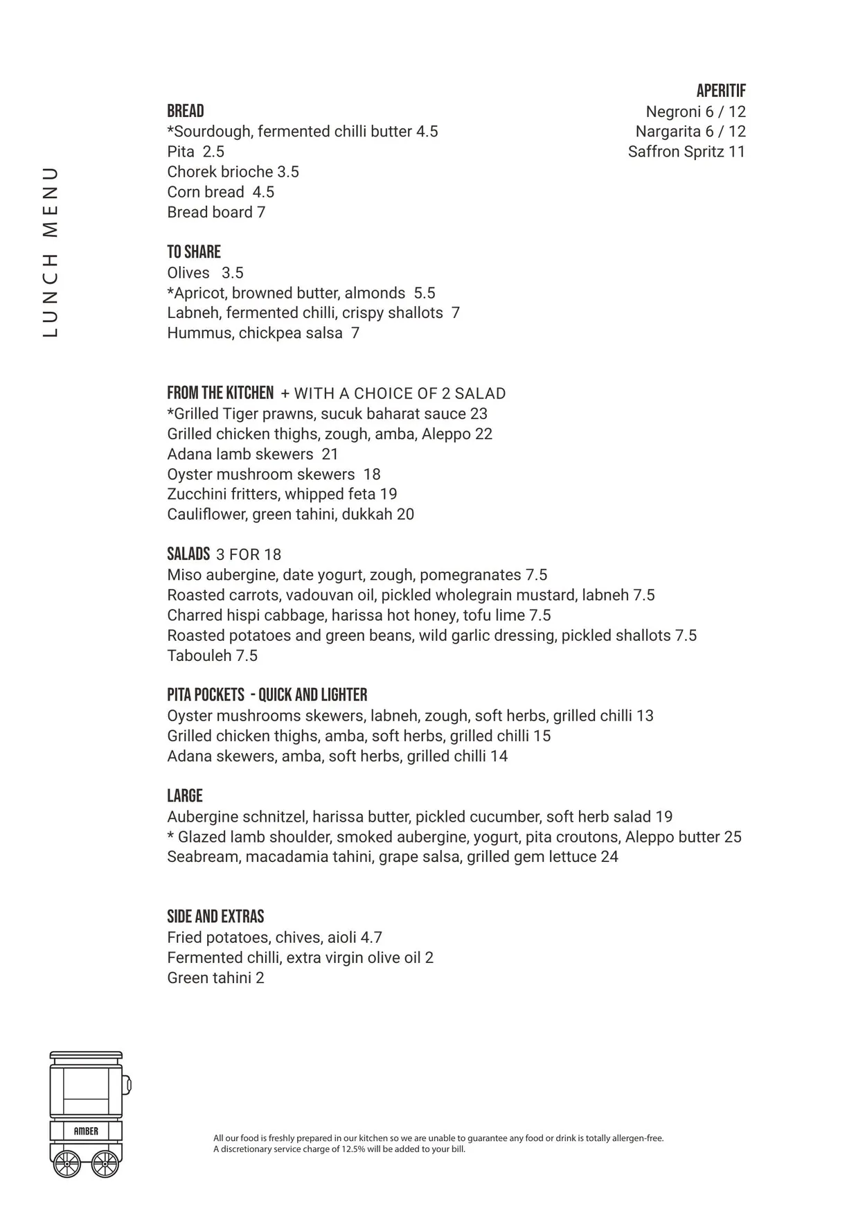 Amber menu, page 2