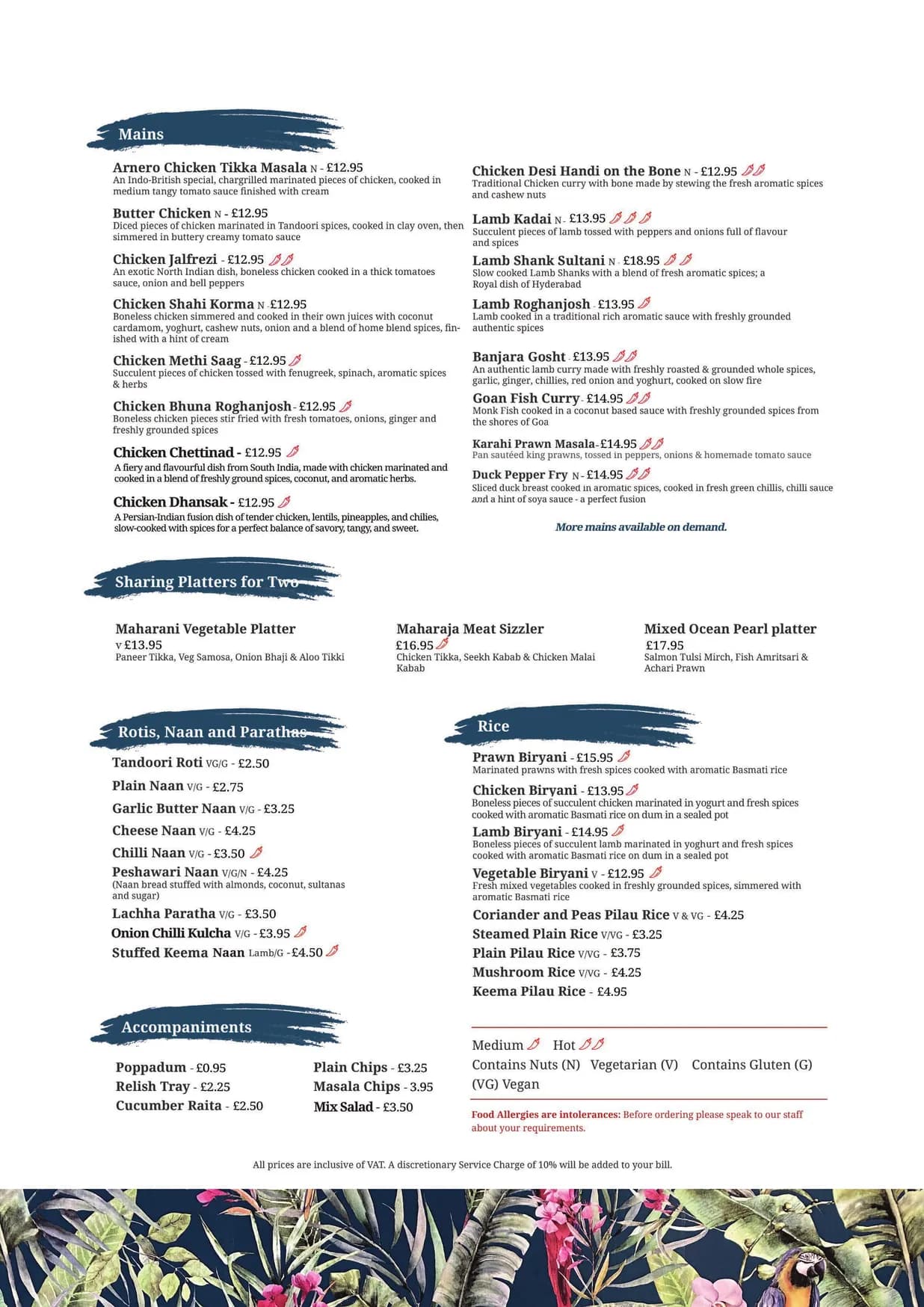 Arnero menu, page 2