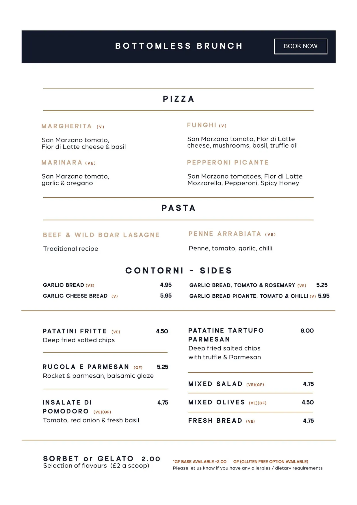 Grappa menu, page 9