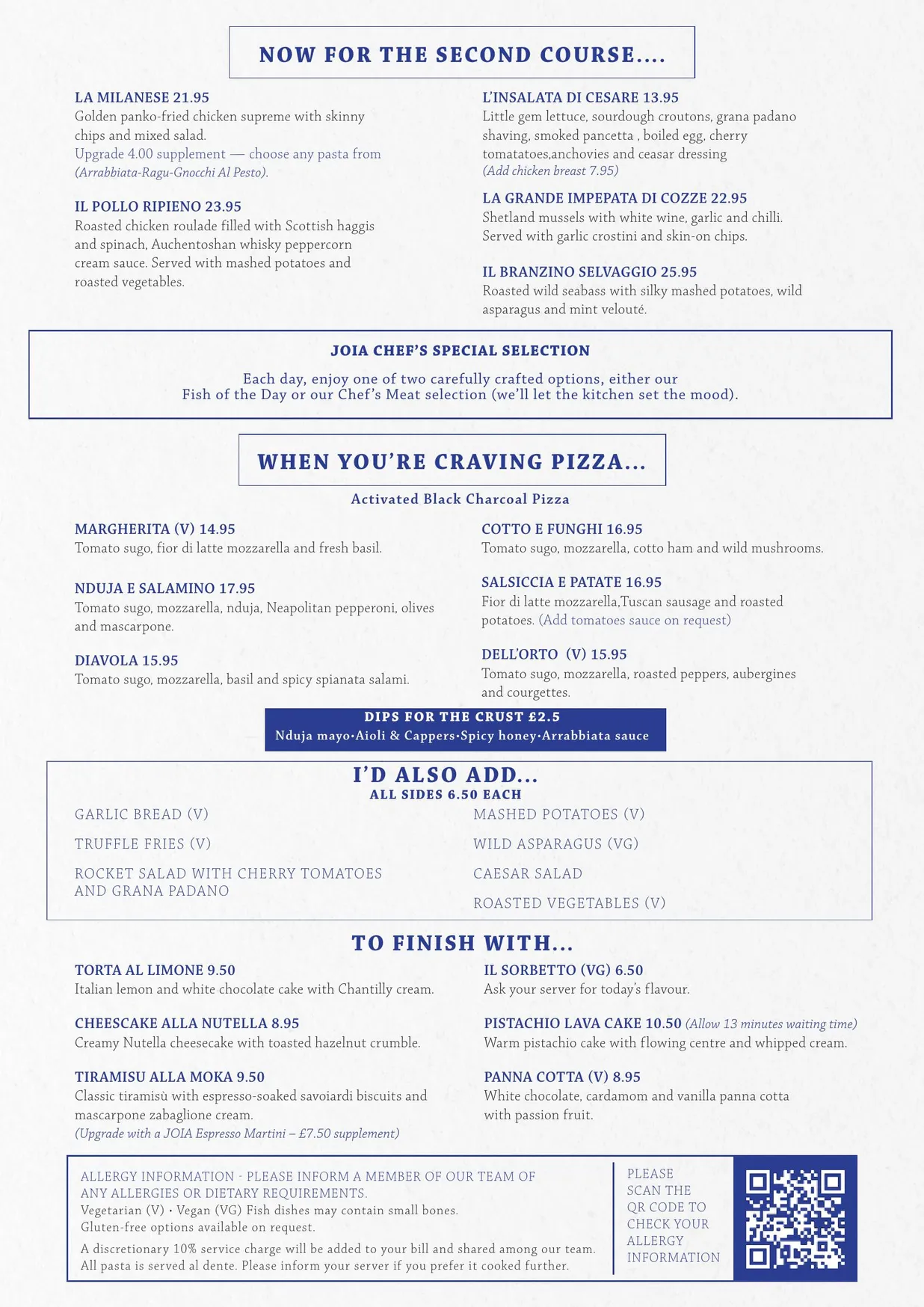 Joia Restaurant menu, page 2