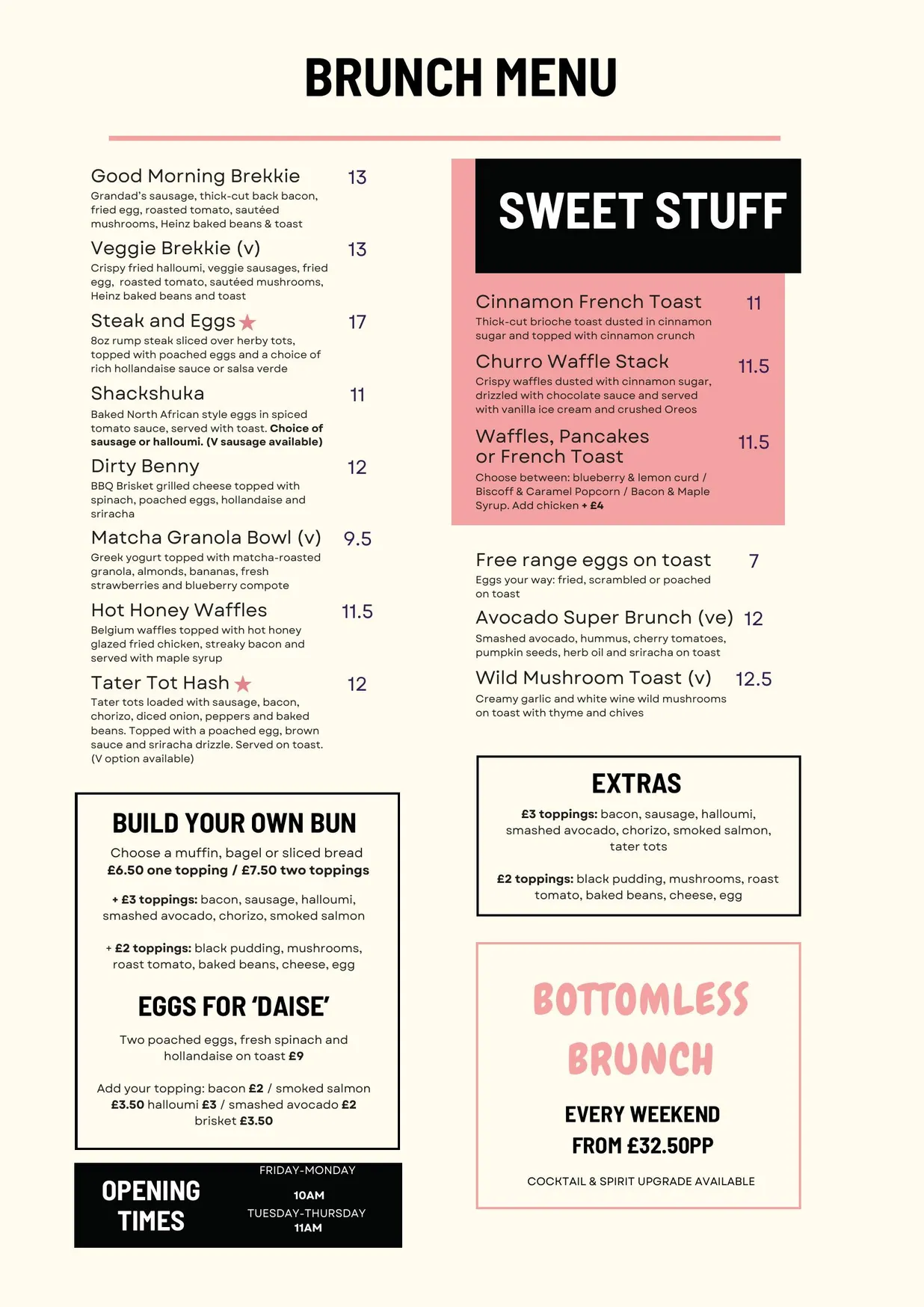 The Shack menu, page 4