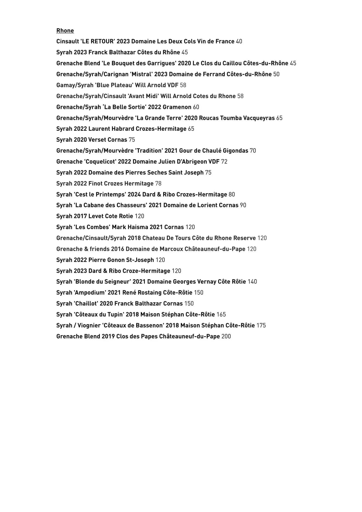 Duchy menu, page 11