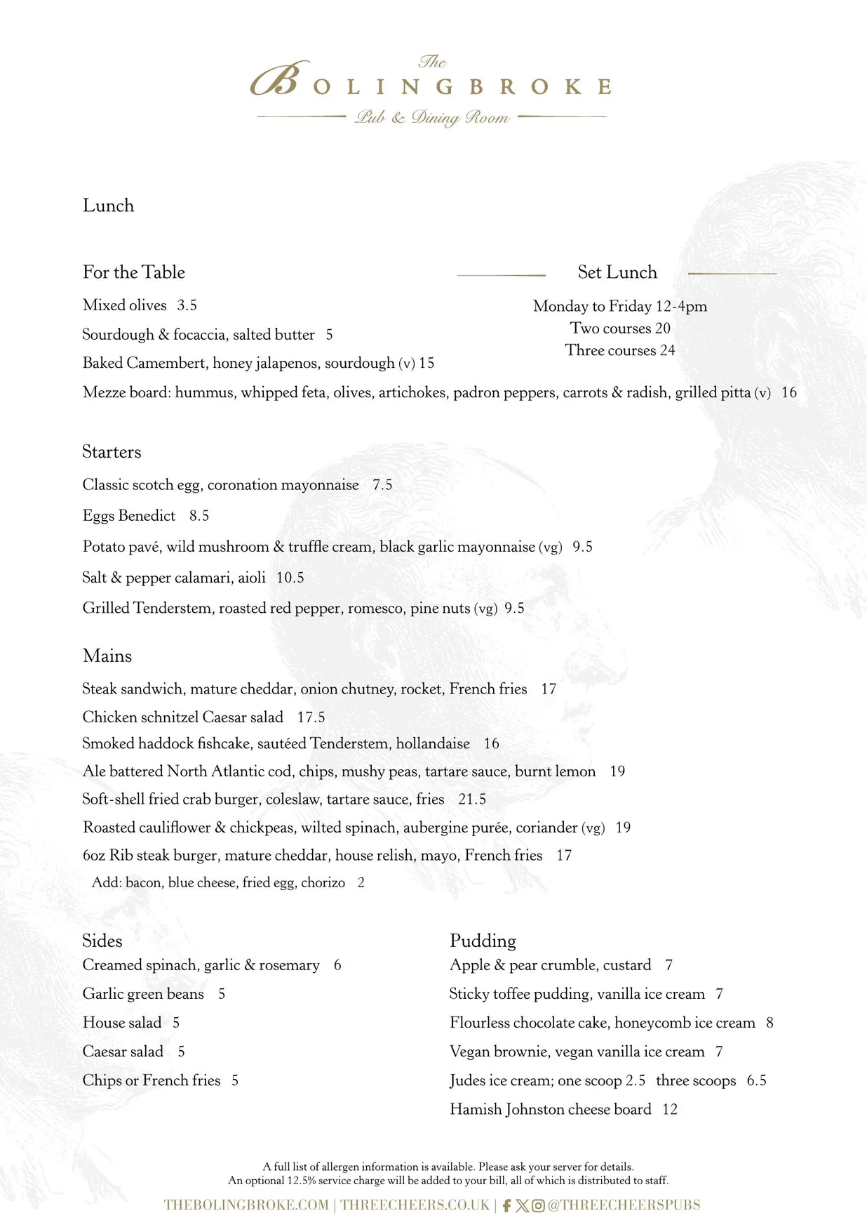 The Bolingbroke menu, page 2