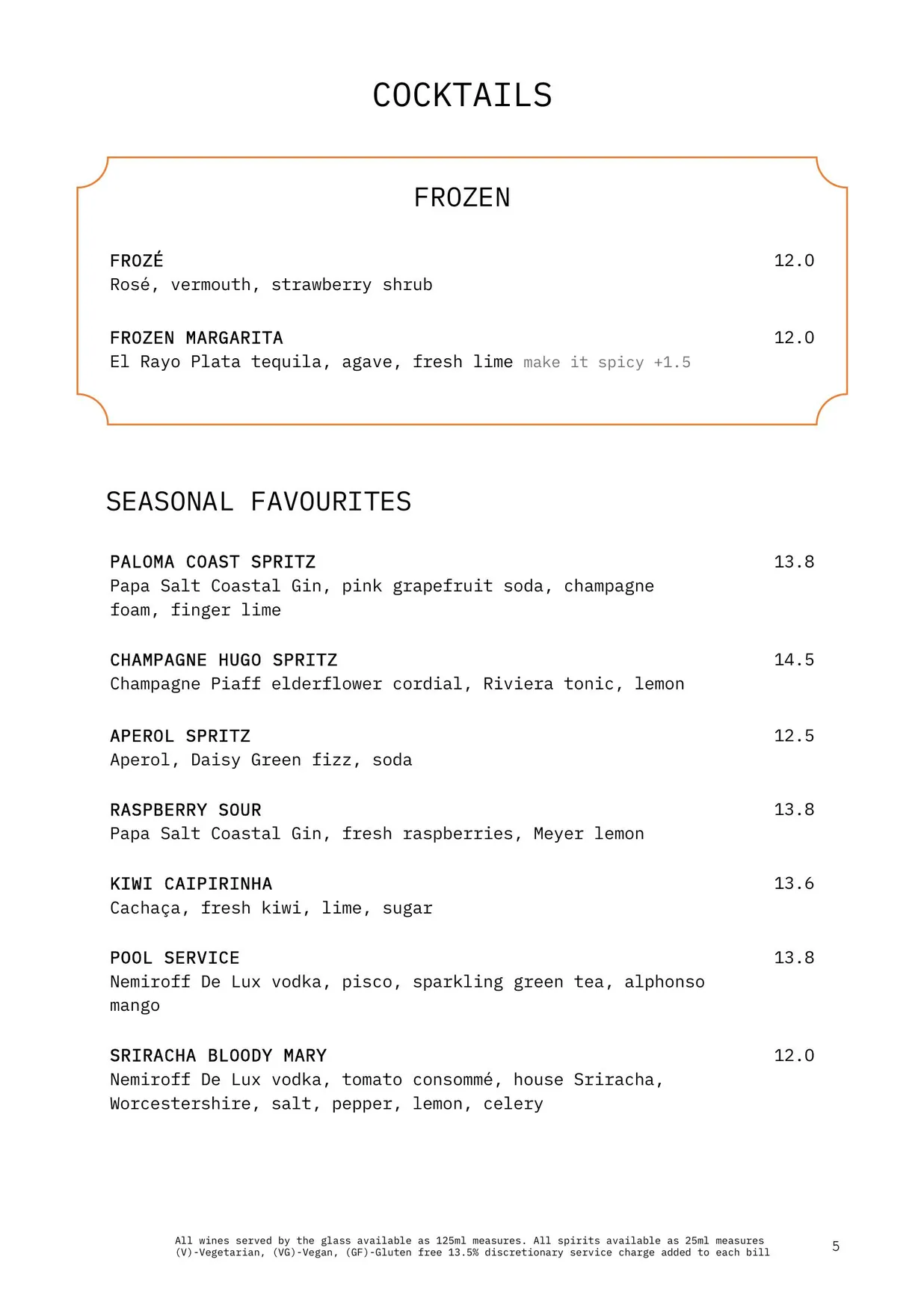 Darcie & May Green menu, page 6